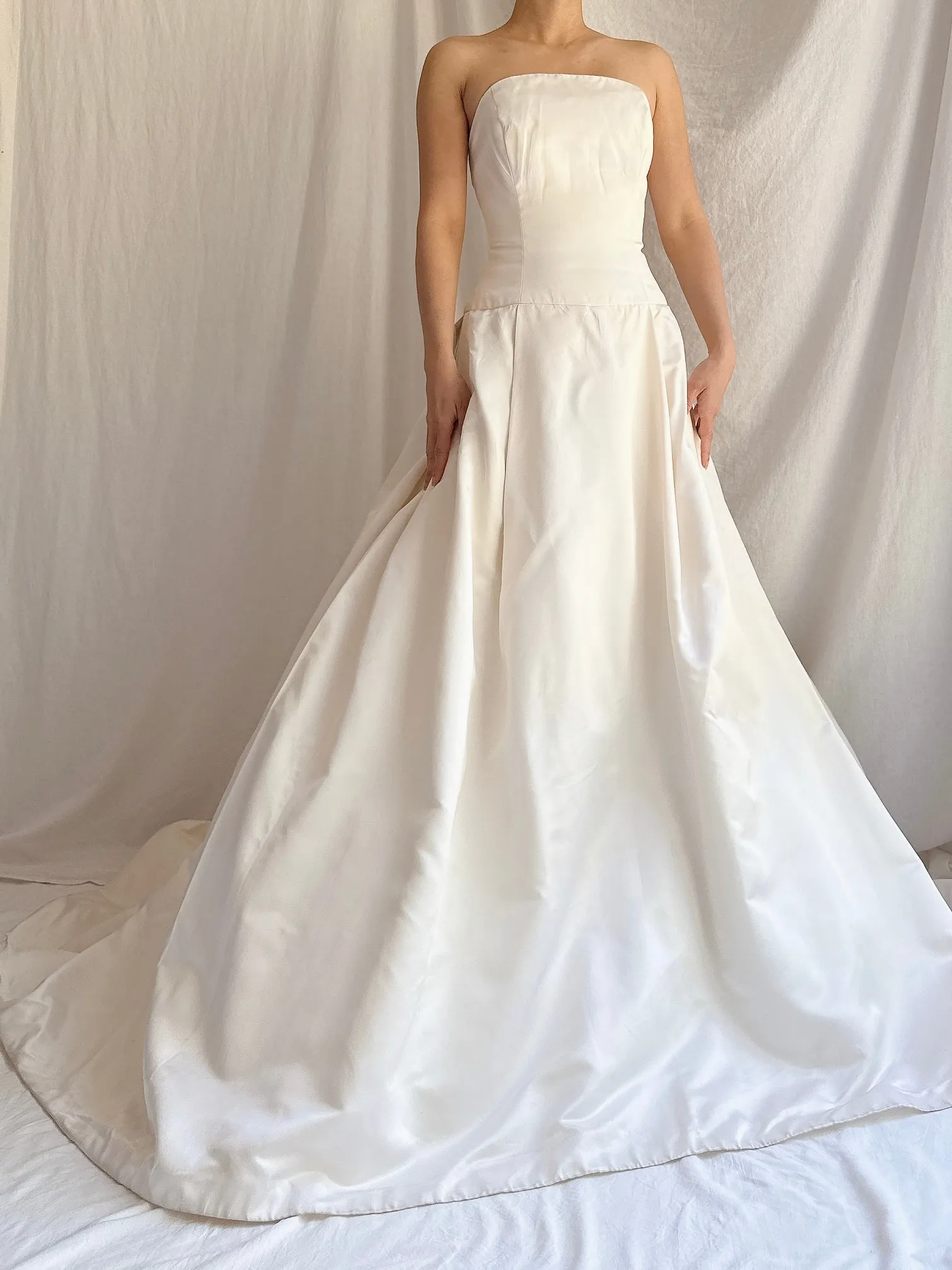 Reserved Vintage Silk/Rayon Satin Dropped Waist Gown - S