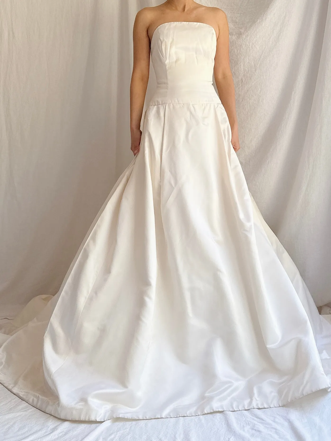 Reserved Vintage Silk/Rayon Satin Dropped Waist Gown - S
