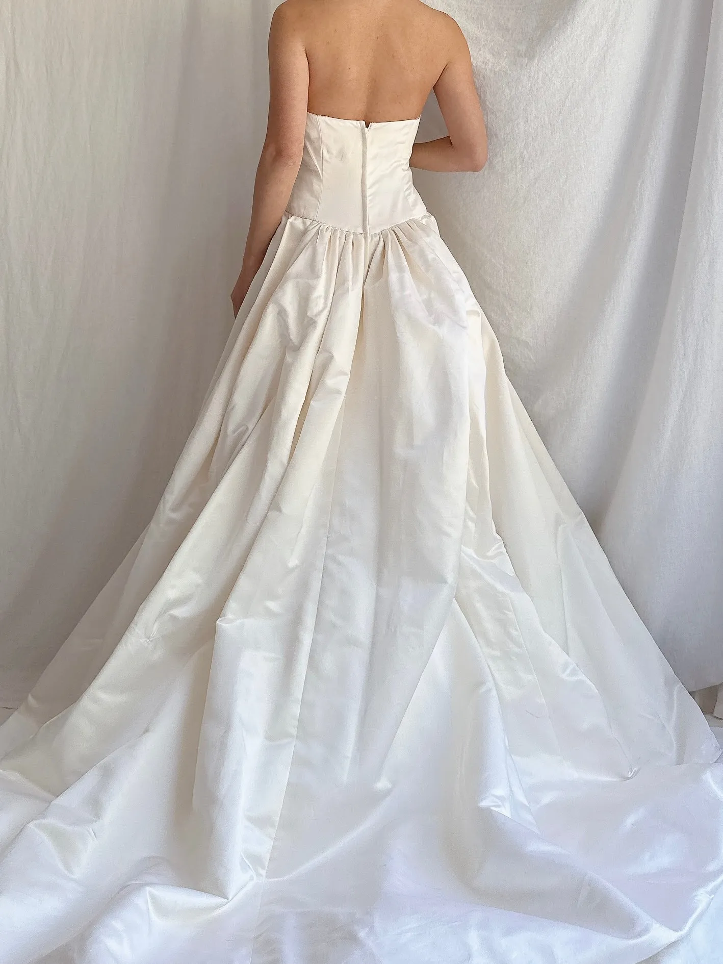 Reserved Vintage Silk/Rayon Satin Dropped Waist Gown - S