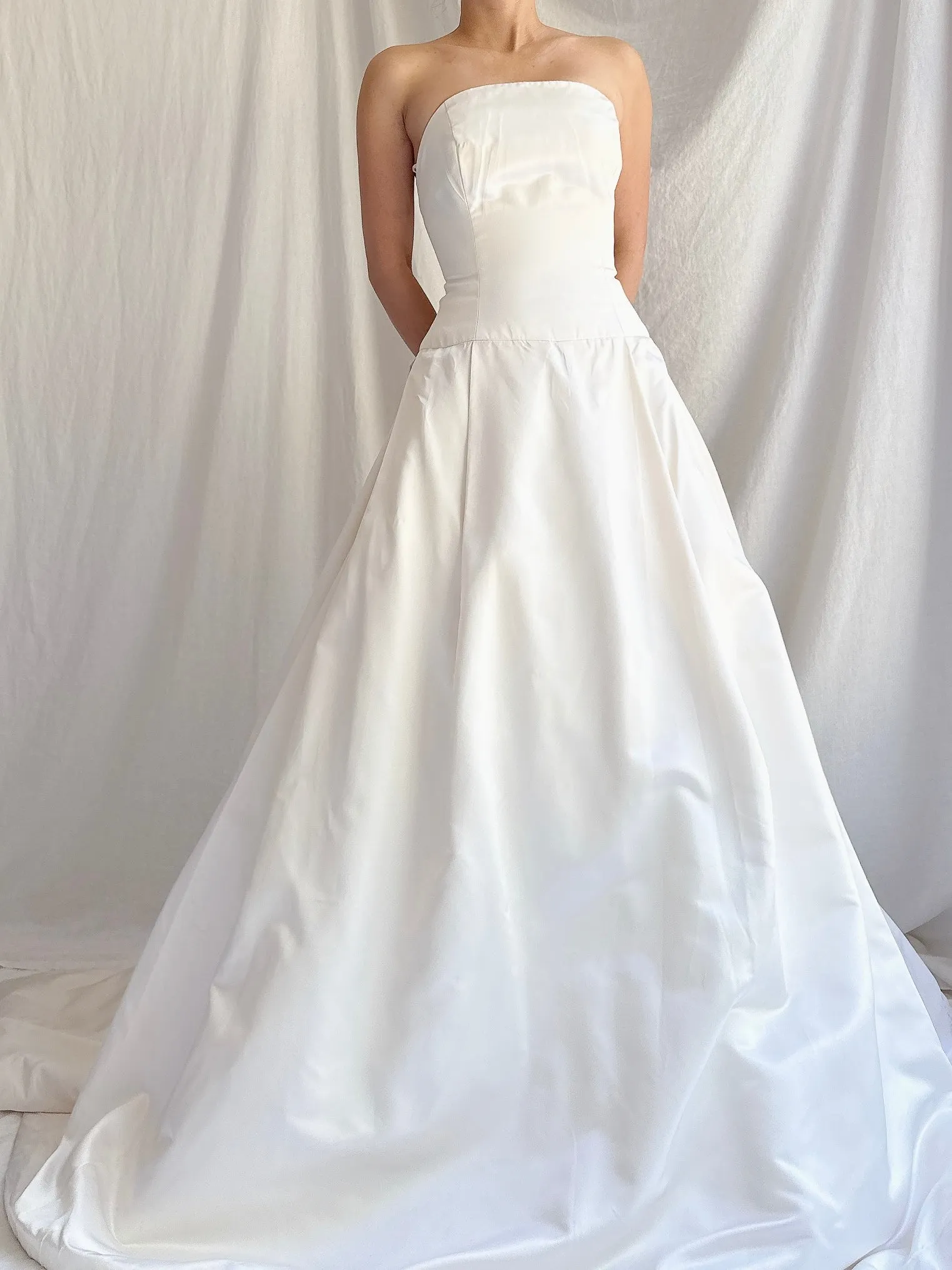 Reserved Vintage Silk/Rayon Satin Dropped Waist Gown - S