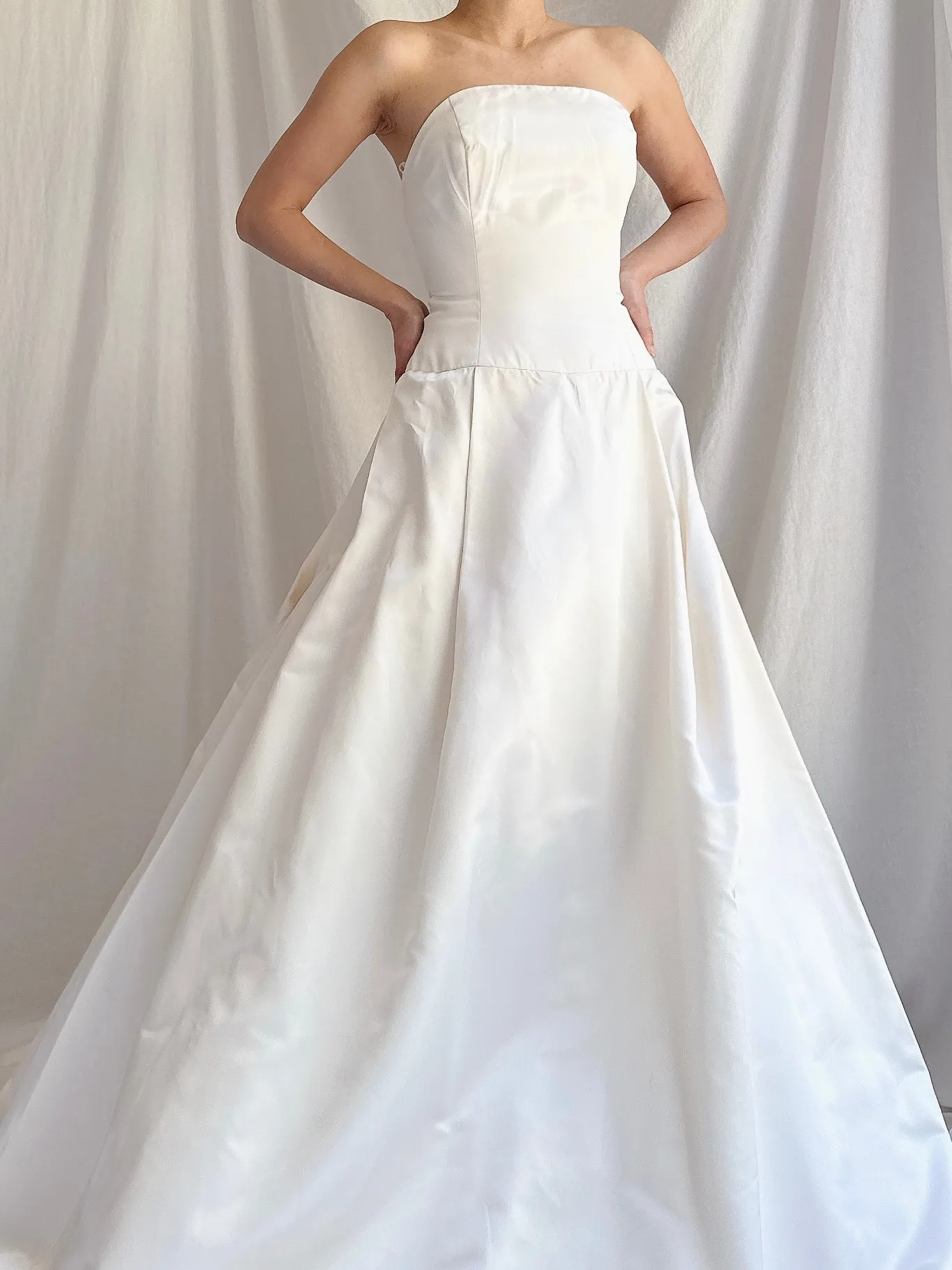 Reserved Vintage Silk/Rayon Satin Dropped Waist Gown - S
