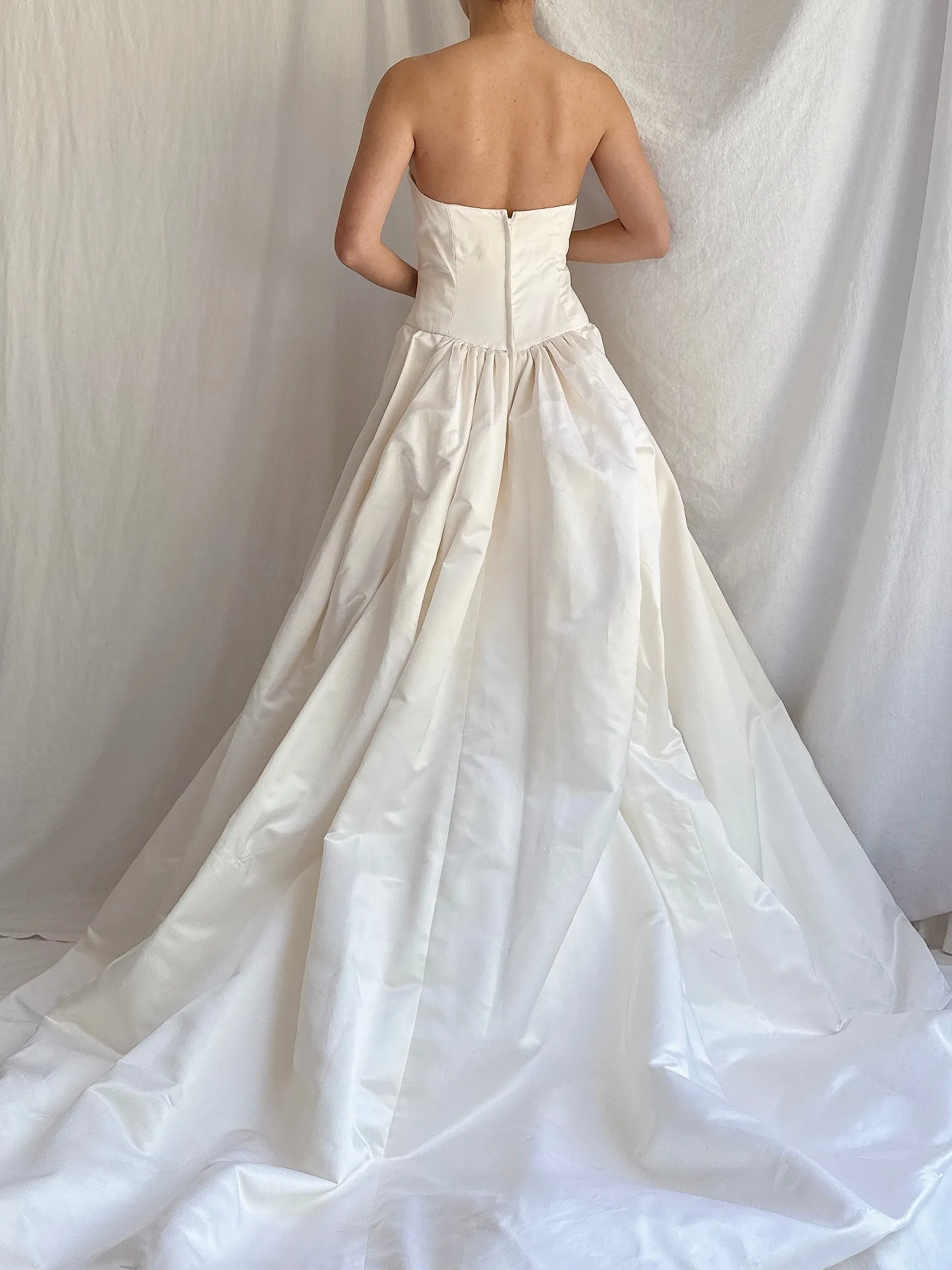 Reserved Vintage Silk/Rayon Satin Dropped Waist Gown - S