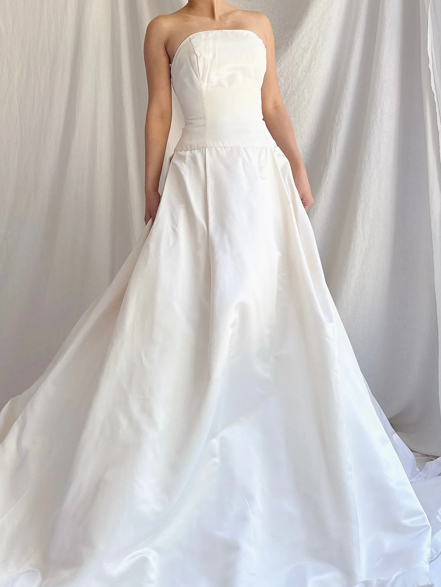 Reserved Vintage Silk/Rayon Satin Dropped Waist Gown - S