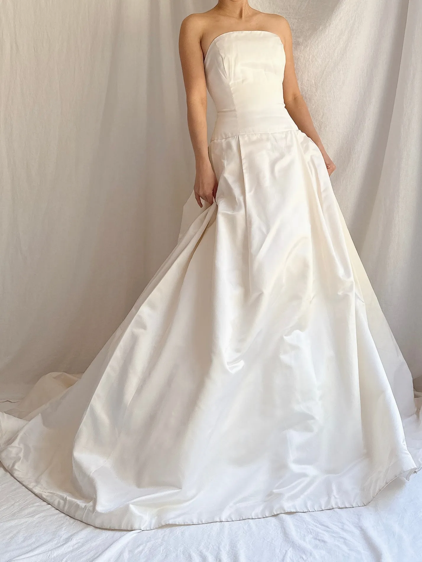 Reserved Vintage Silk/Rayon Satin Dropped Waist Gown - S