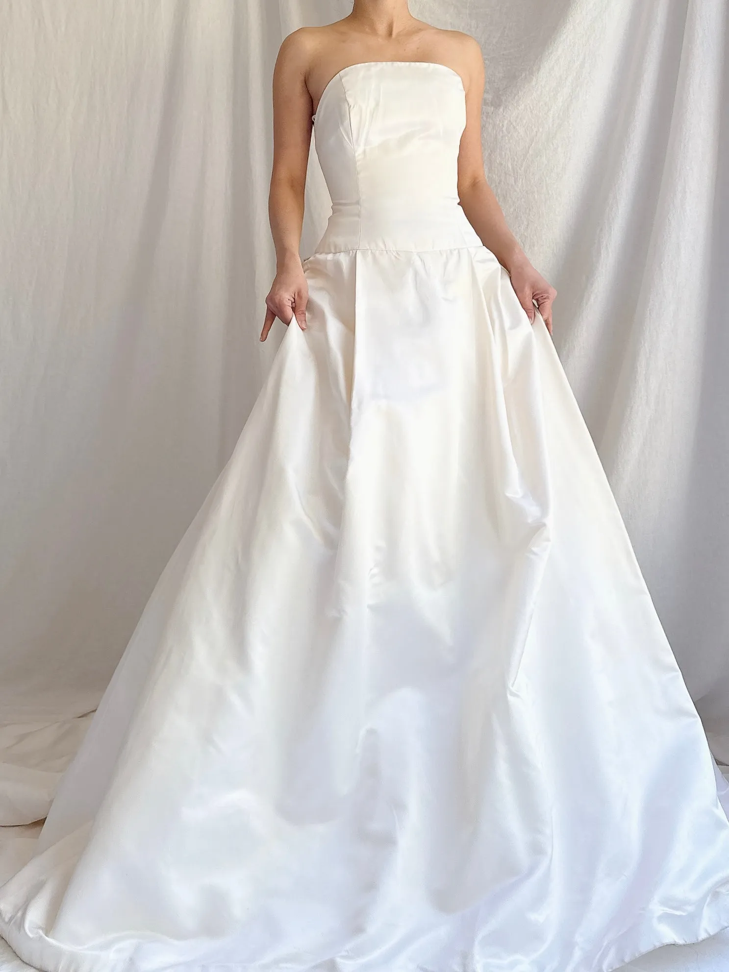 Reserved Vintage Silk/Rayon Satin Dropped Waist Gown - S