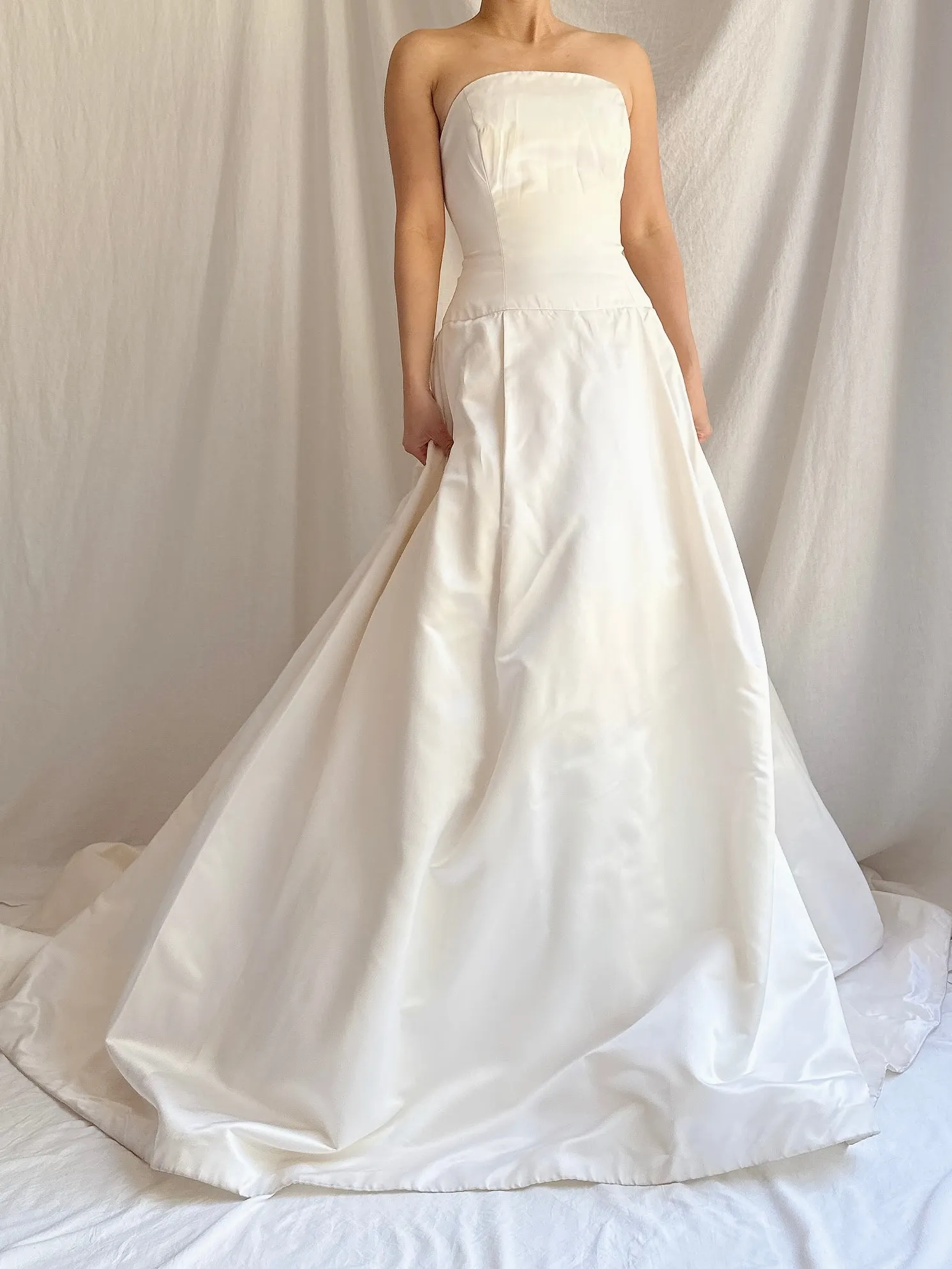 Reserved Vintage Silk/Rayon Satin Dropped Waist Gown - S