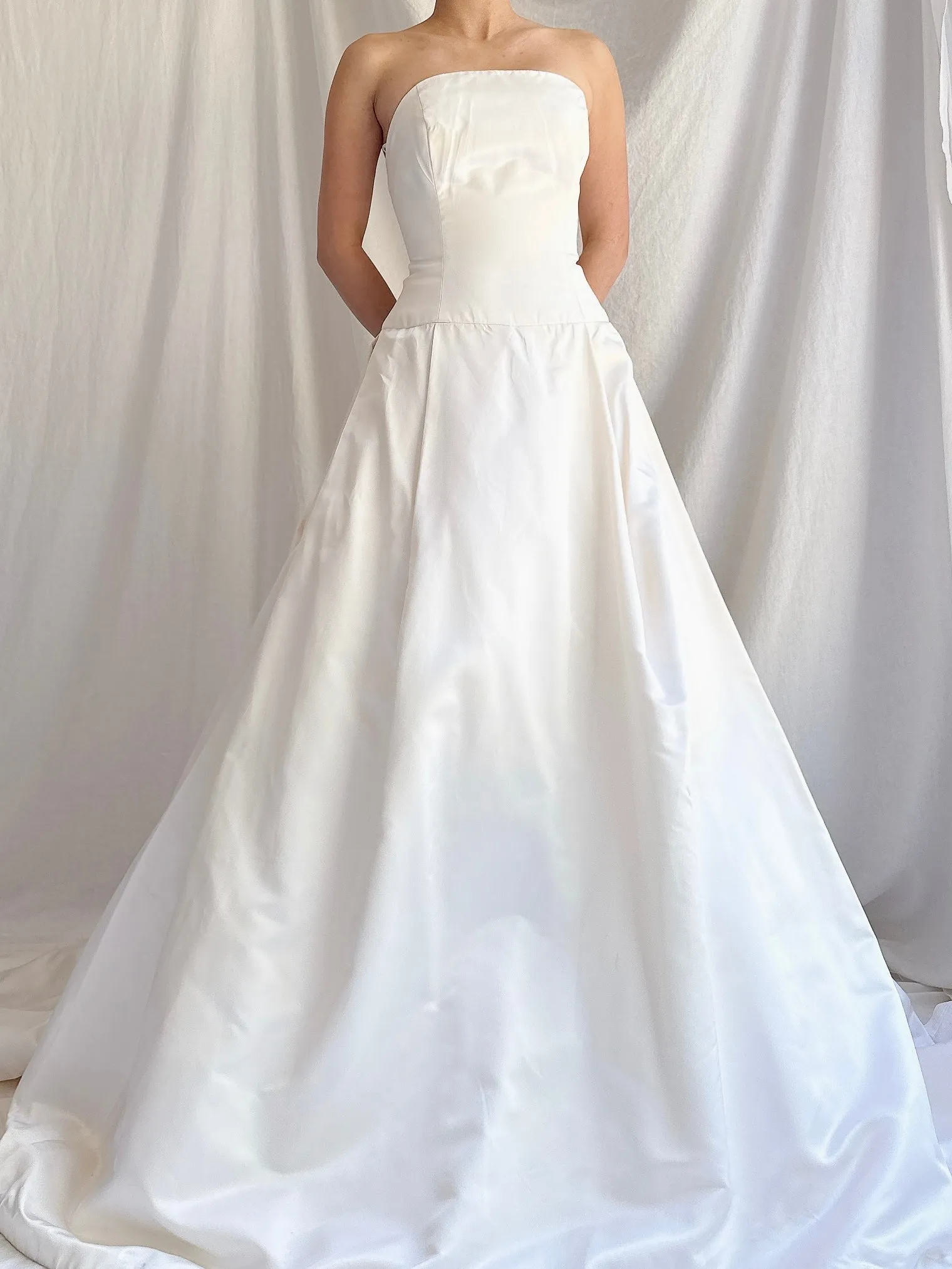 Reserved Vintage Silk/Rayon Satin Dropped Waist Gown - S