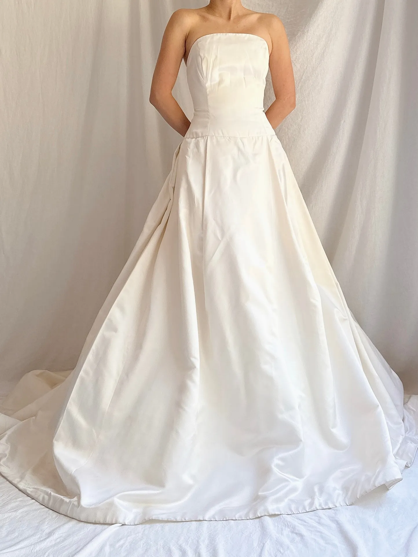 Reserved Vintage Silk/Rayon Satin Dropped Waist Gown - S
