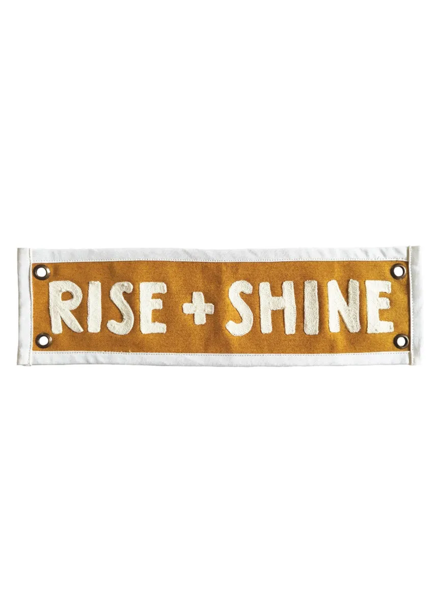 Rise   Shine Embroidered Banner