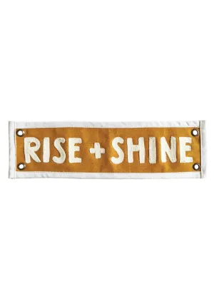 Rise   Shine Embroidered Banner