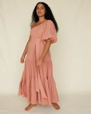 Saloma Linen O/S Dress - Rosewood
