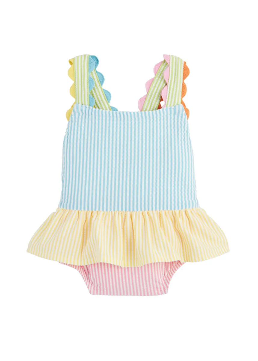 Seersucker Ric-Rac One Piece Swimsuit