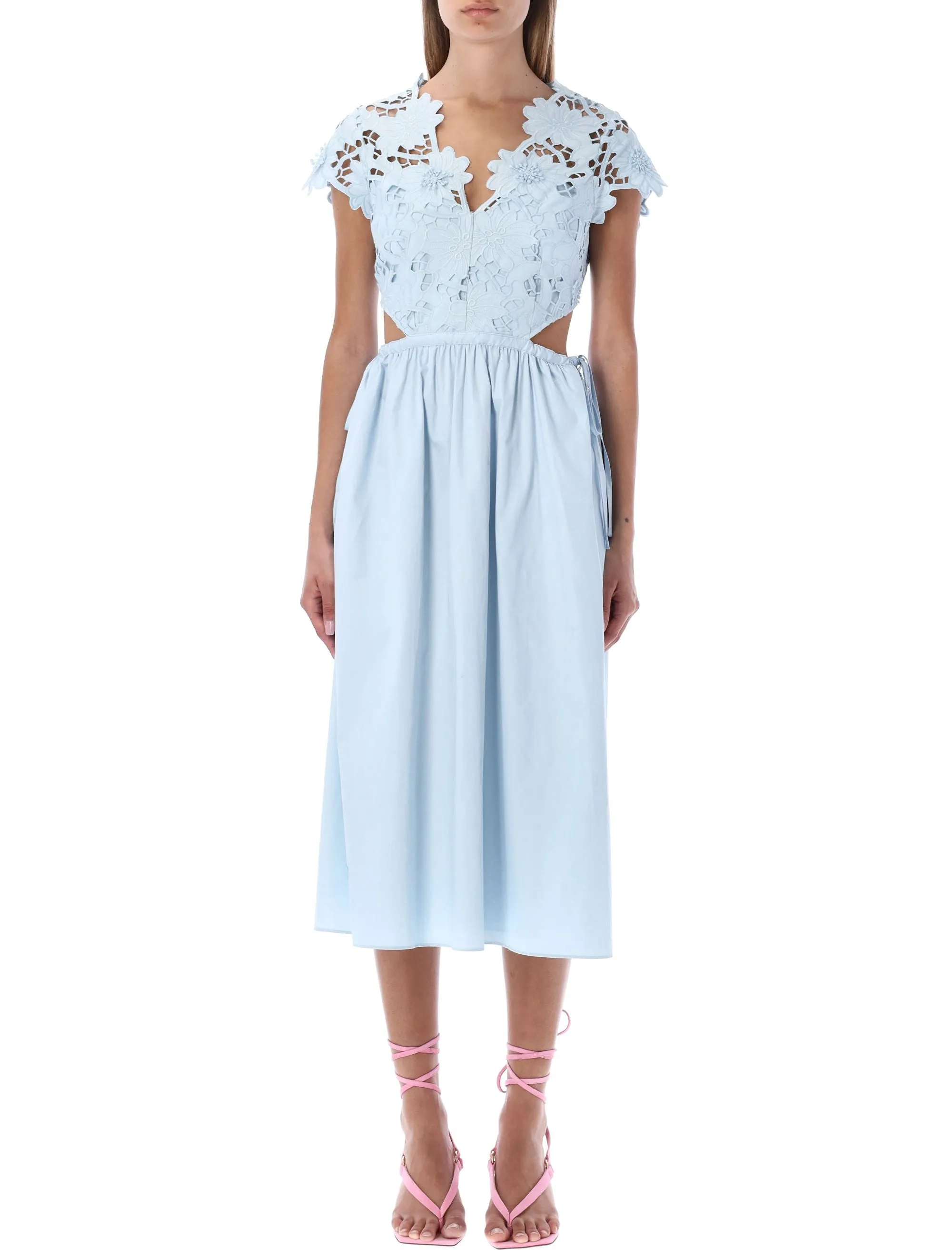 Self-Portrait Guipure Lace Detailed Midi Dress