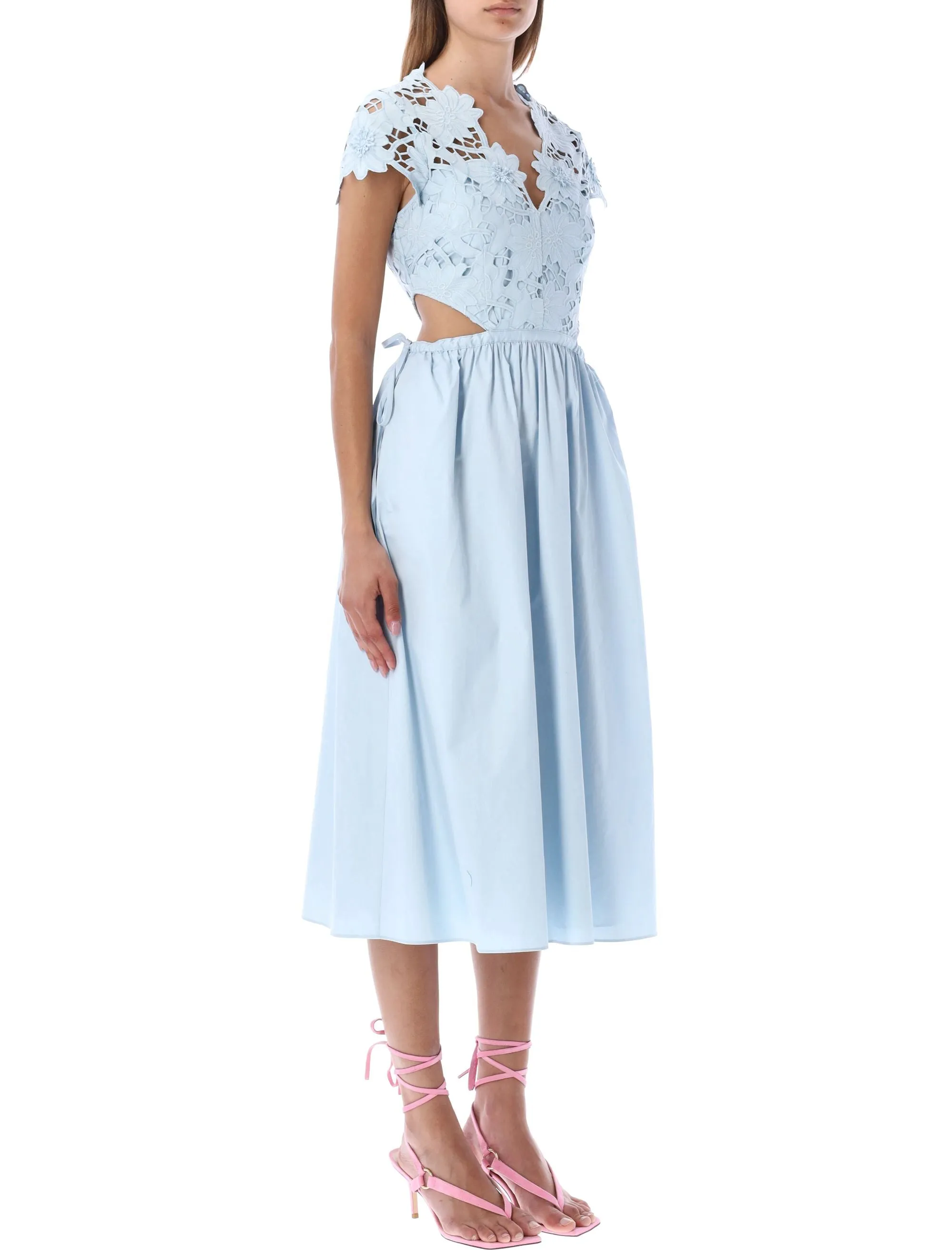 Self-Portrait Guipure Lace Detailed Midi Dress