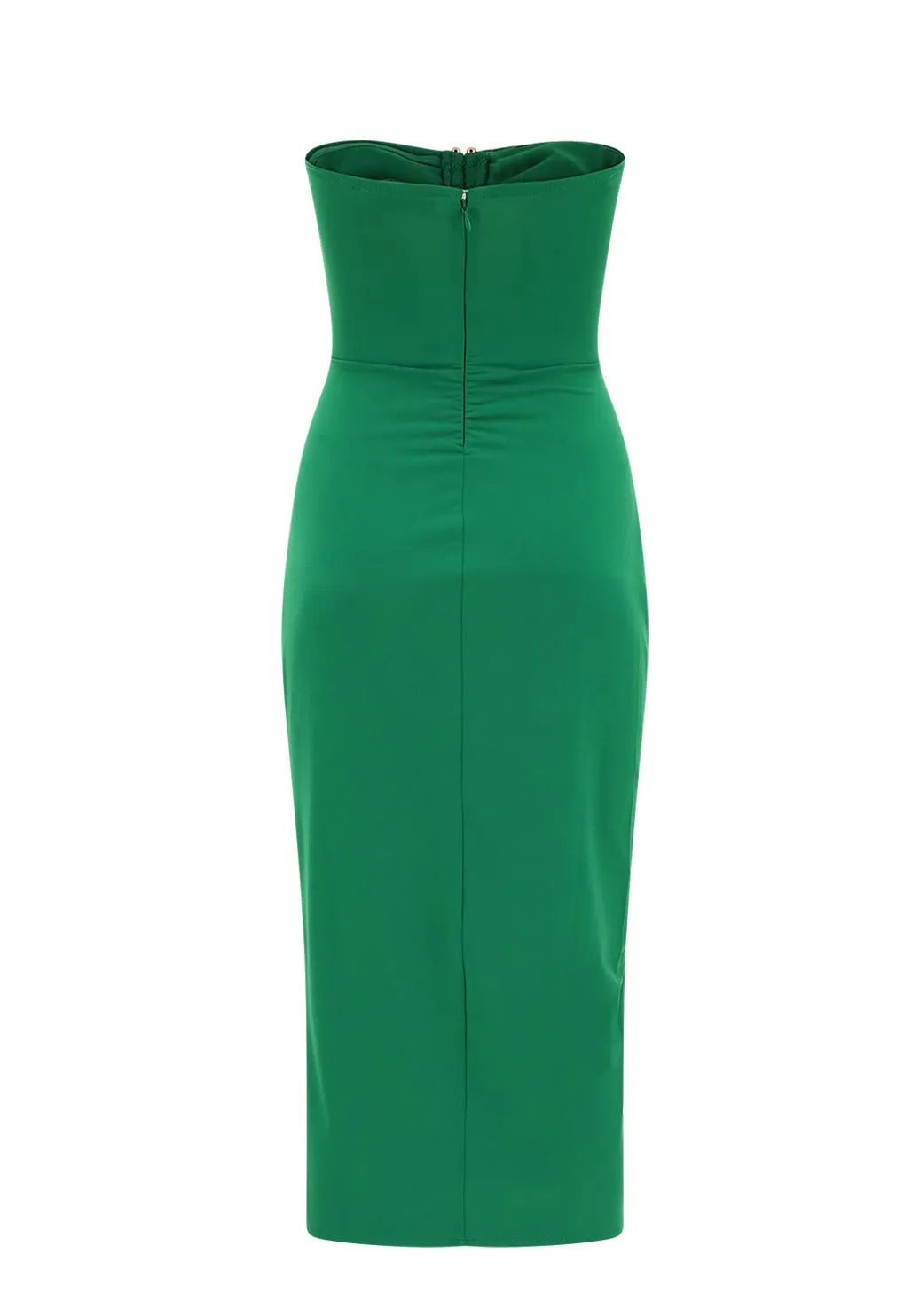 Self-Portrait Jersey Strapless Ruched Midi Dress