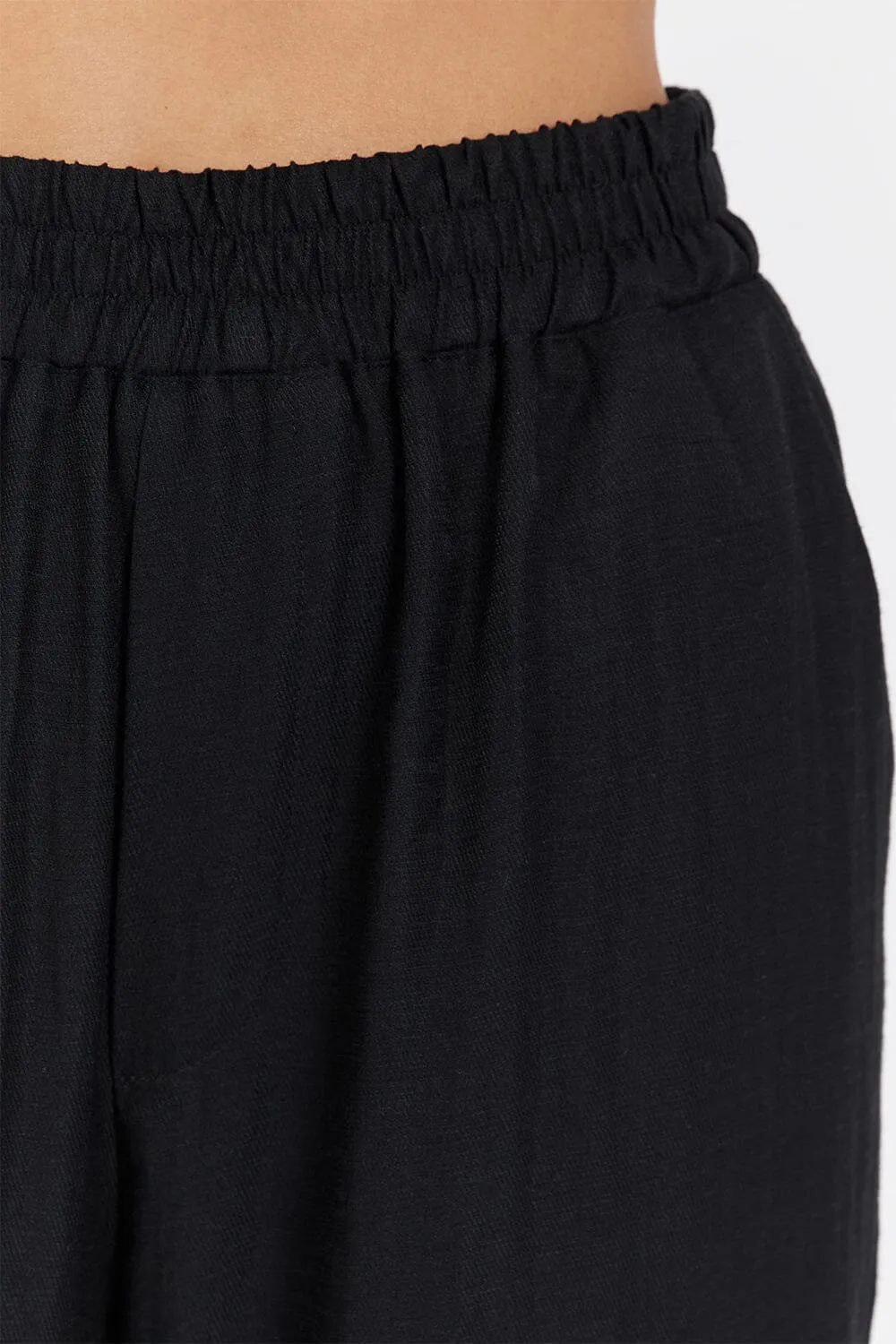 SHANIYA BLACK LINEN BLEND PANT