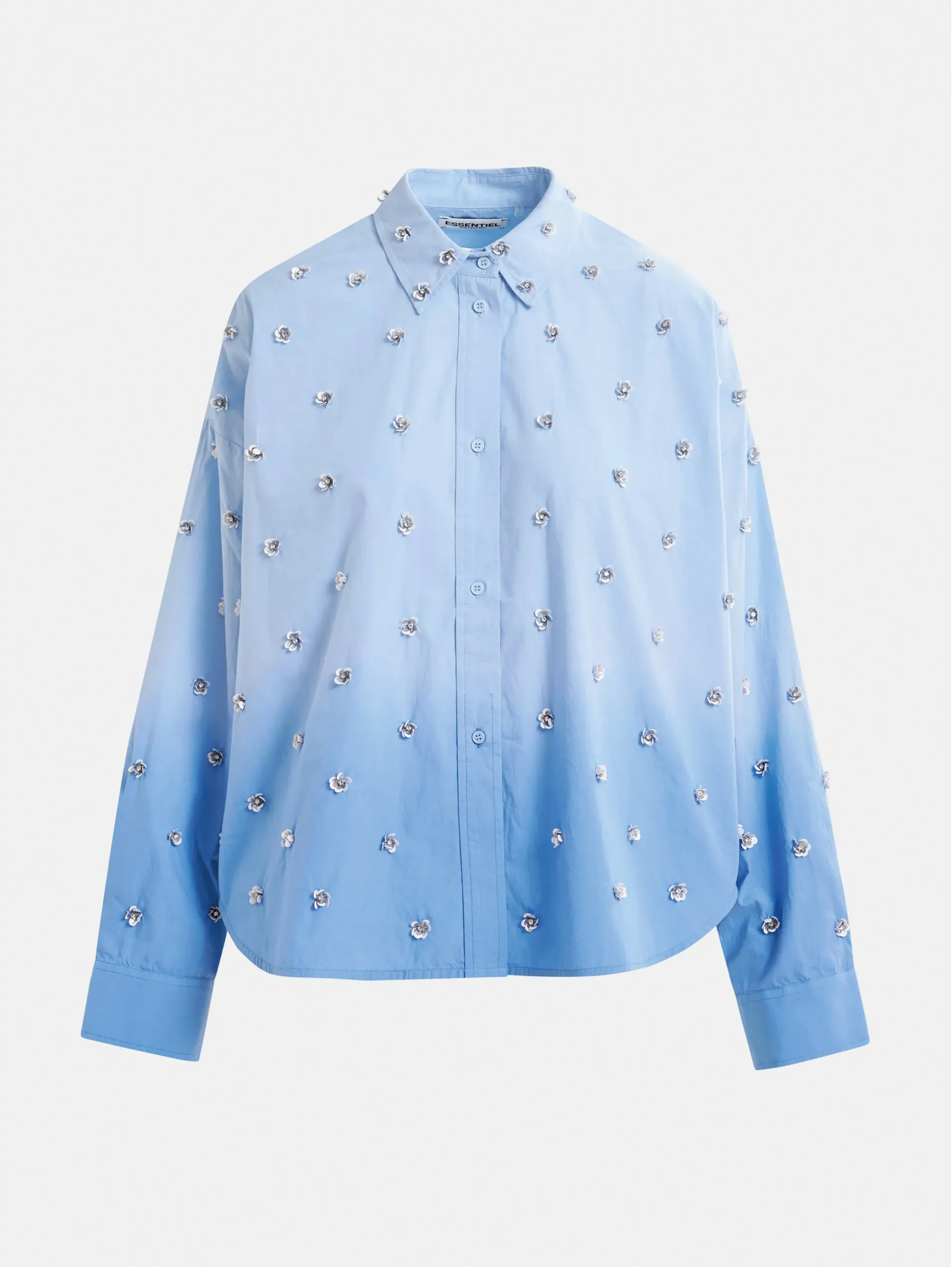 Shirt with Gradient Color and Blue Sequins