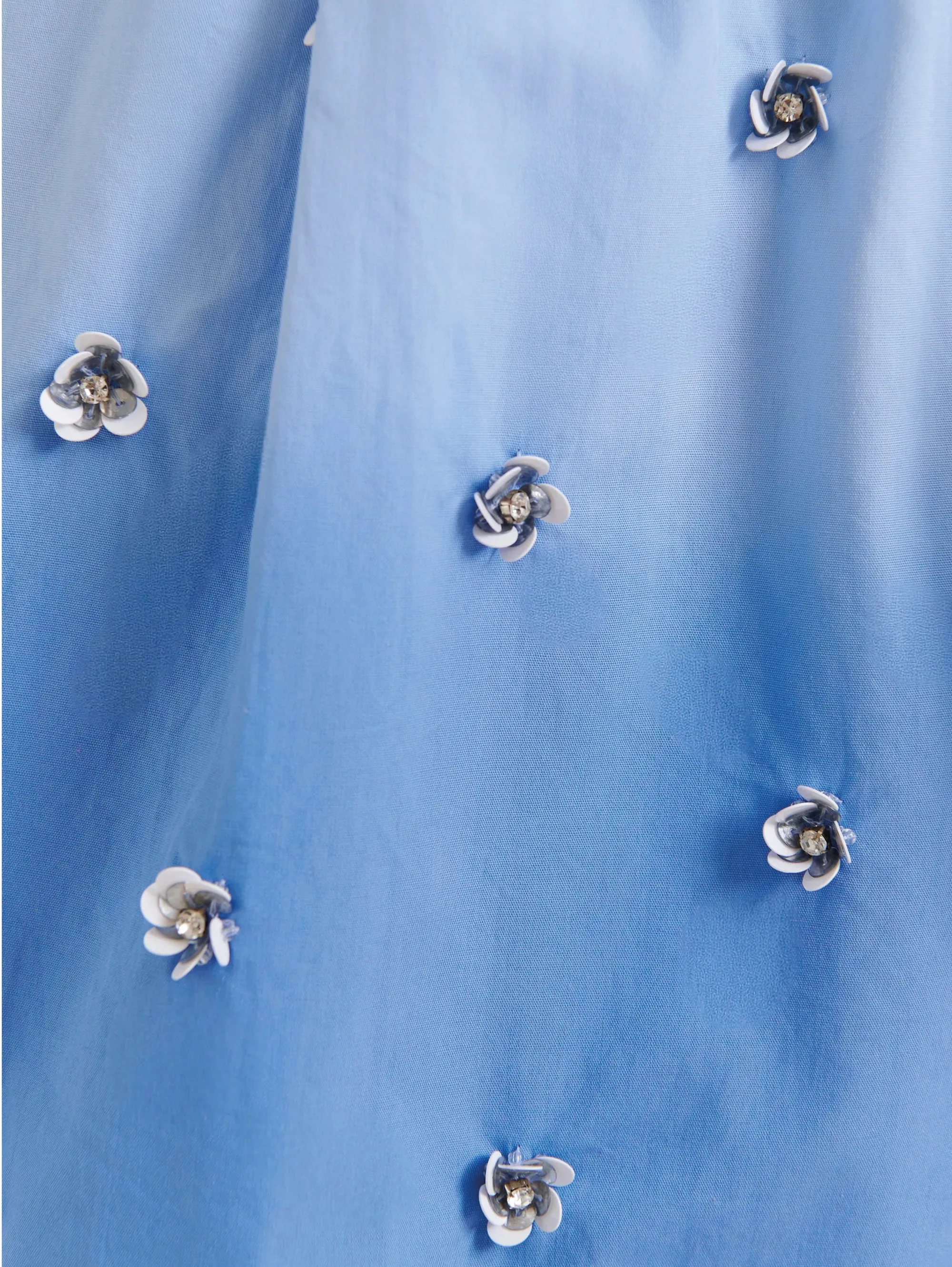 Shirt with Gradient Color and Blue Sequins