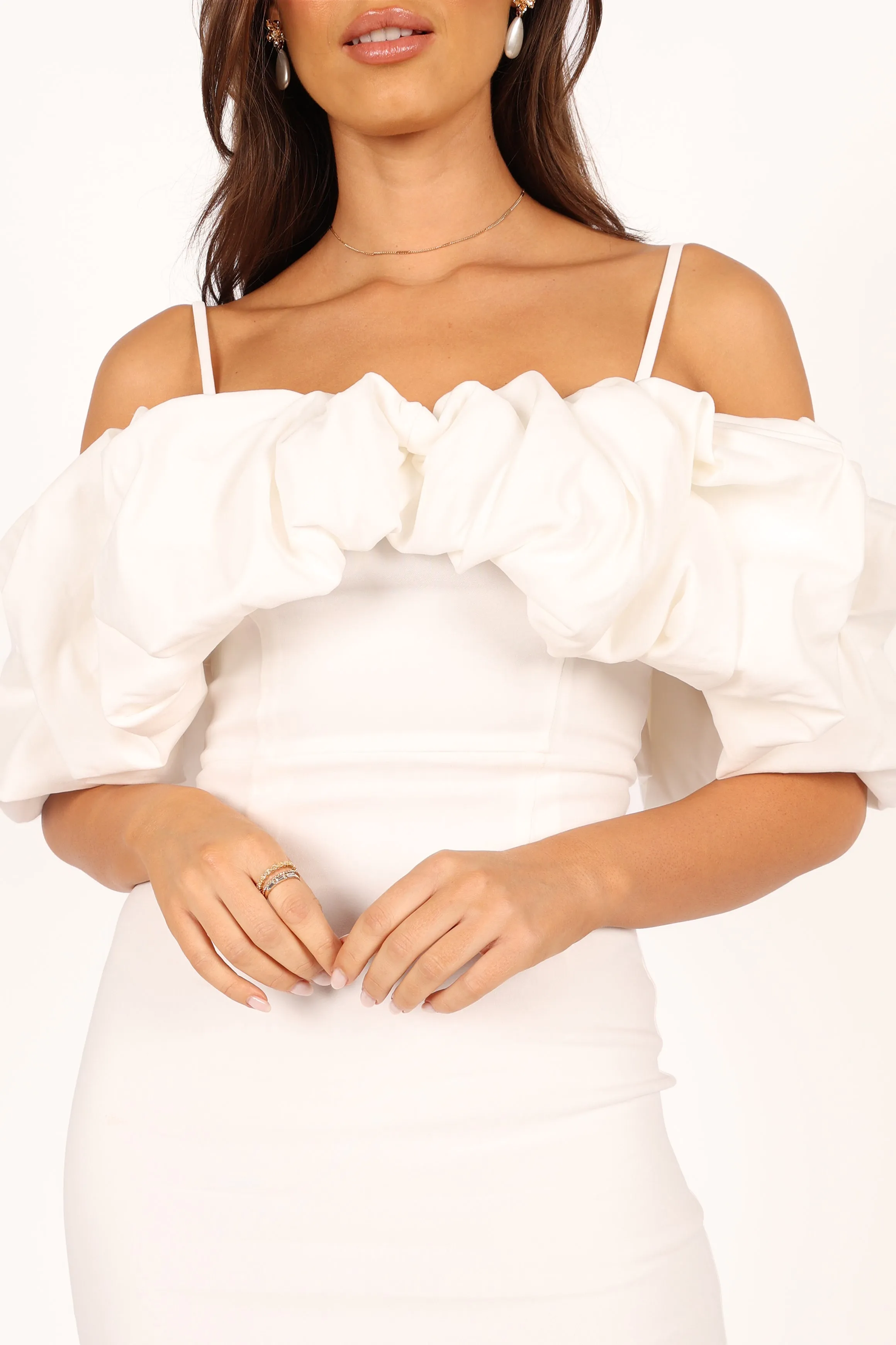 Sia Ruffle Mini Dress - White