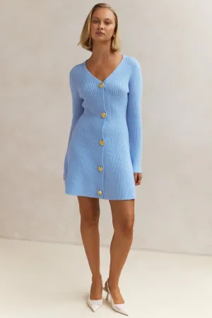 Sienna Knit Mini Dress (Blue)