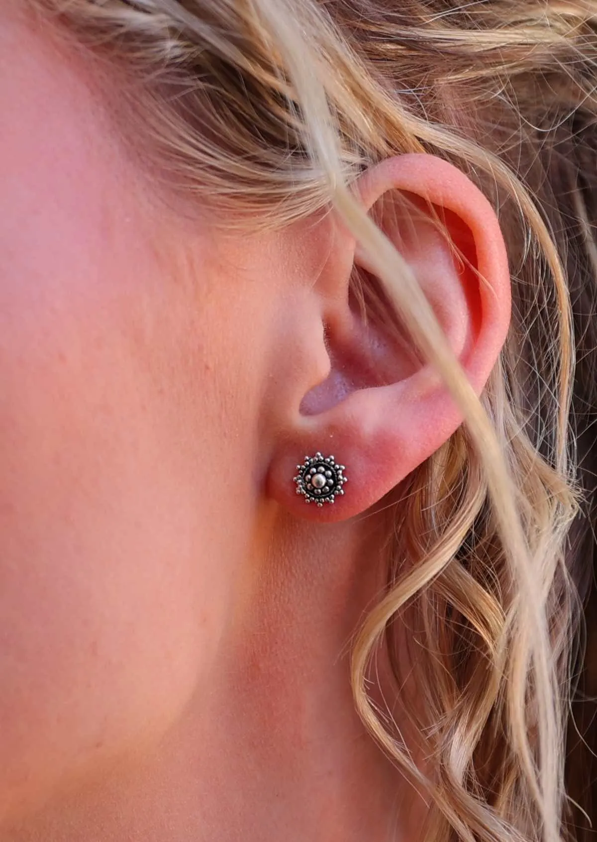 Silver Ornate Studs