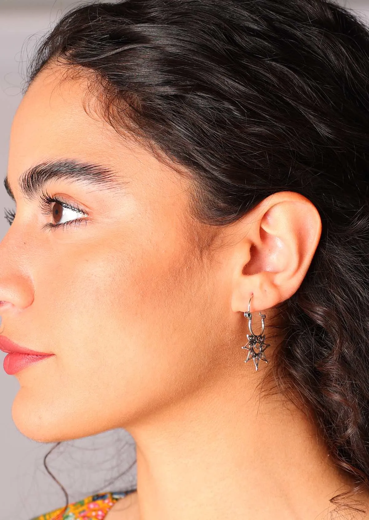Solaris Silver Hoop Earrings