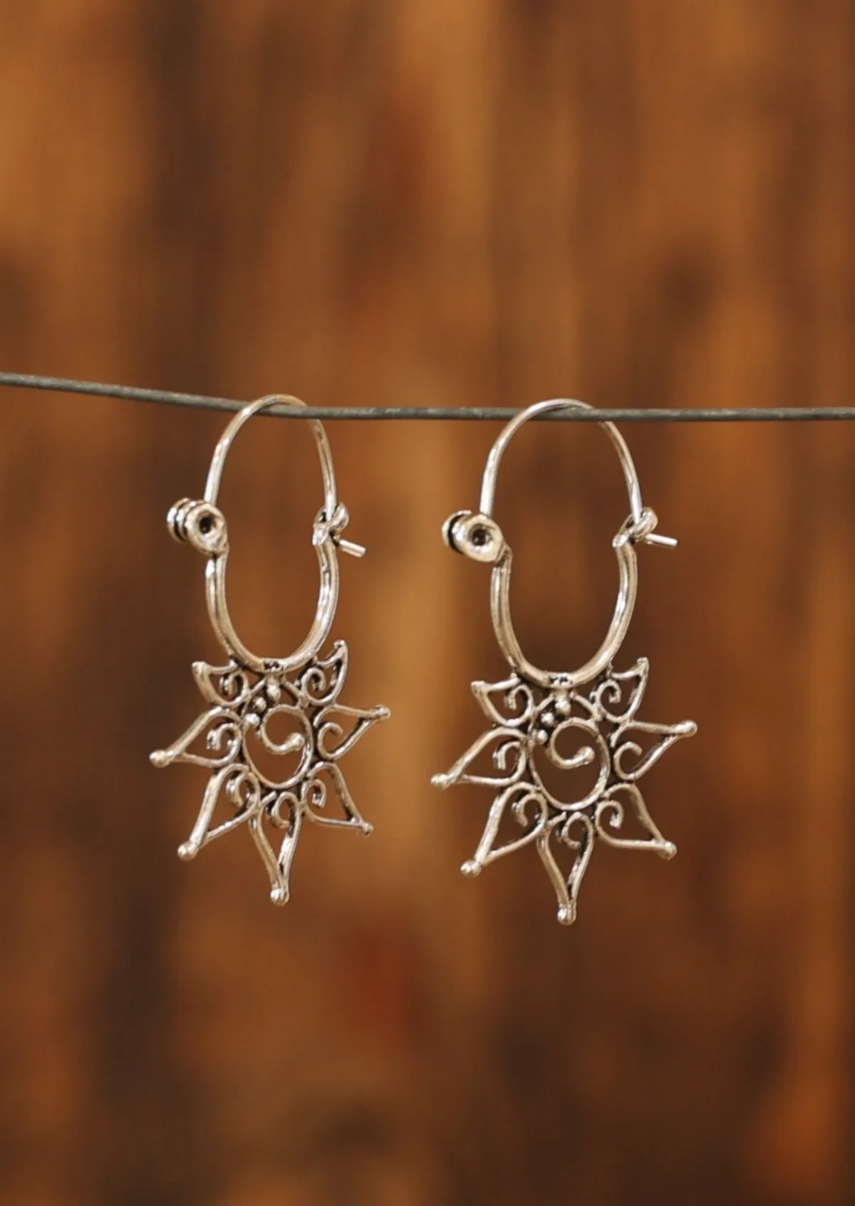 Solaris Silver Hoop Earrings