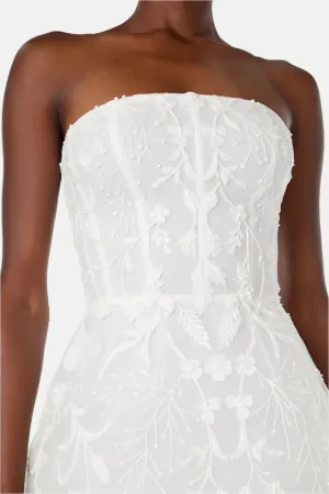 Strapless Embroidered Cocktail Dress