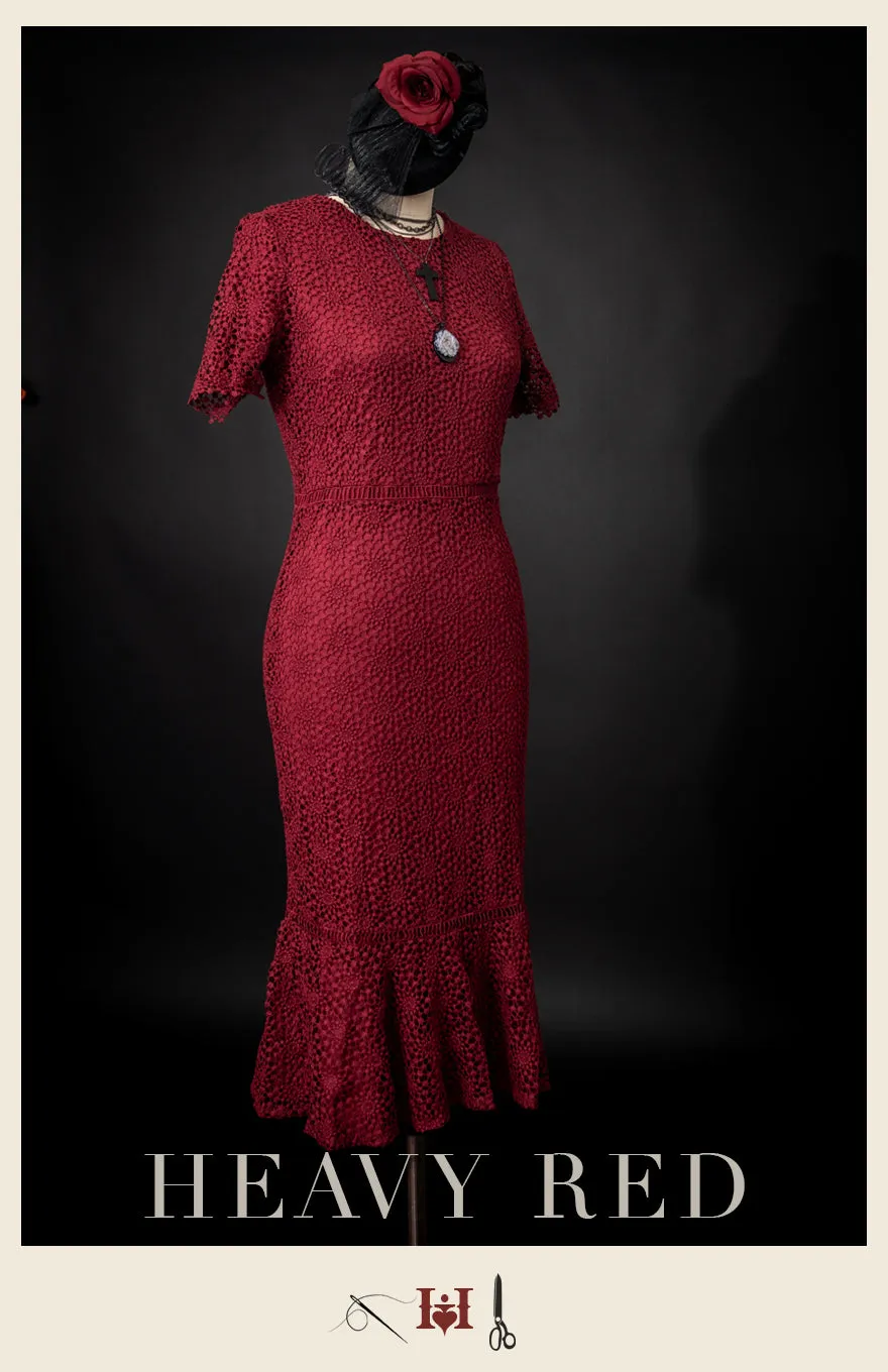 Strictly Admired Rouge Lace Dress