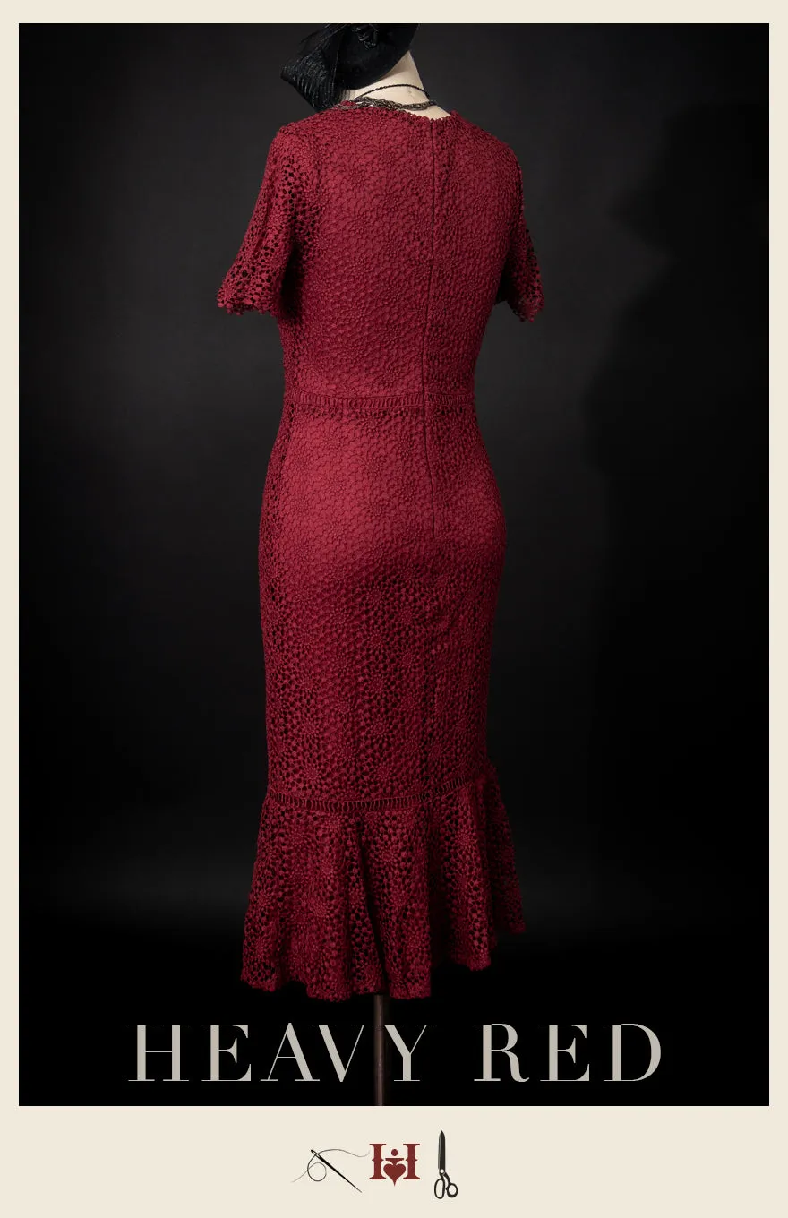 Strictly Admired Rouge Lace Dress