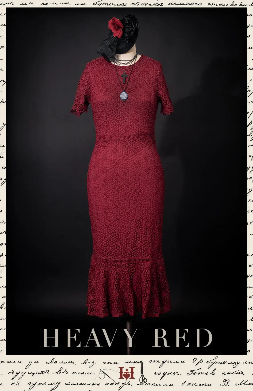 Strictly Admired Rouge Lace Dress