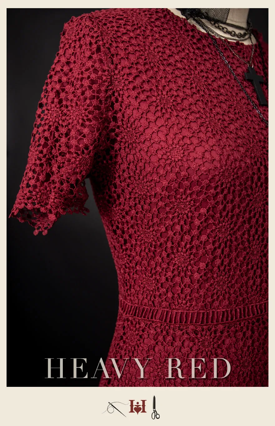 Strictly Admired Rouge Lace Dress