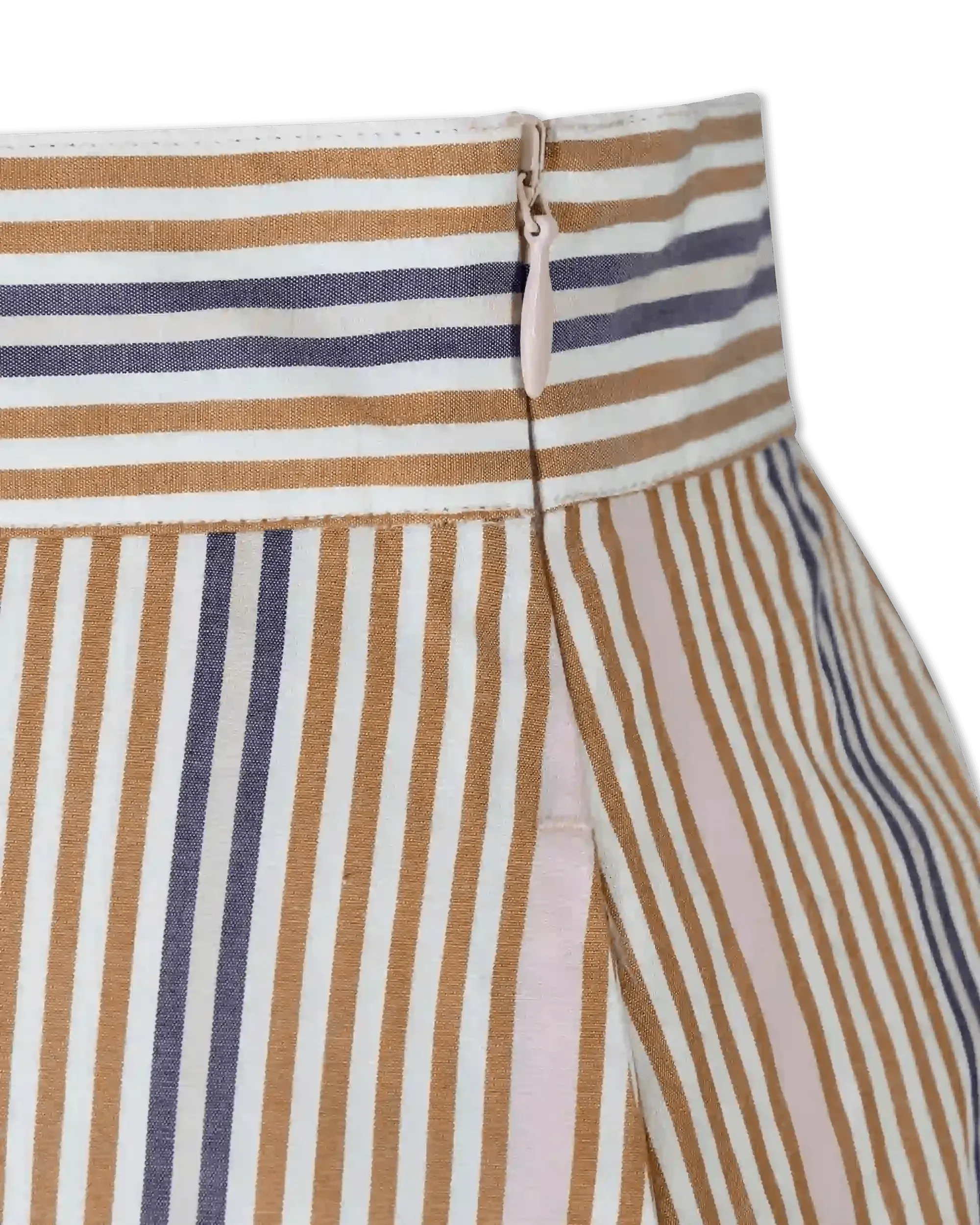 Striped Poplin Mini Shorts