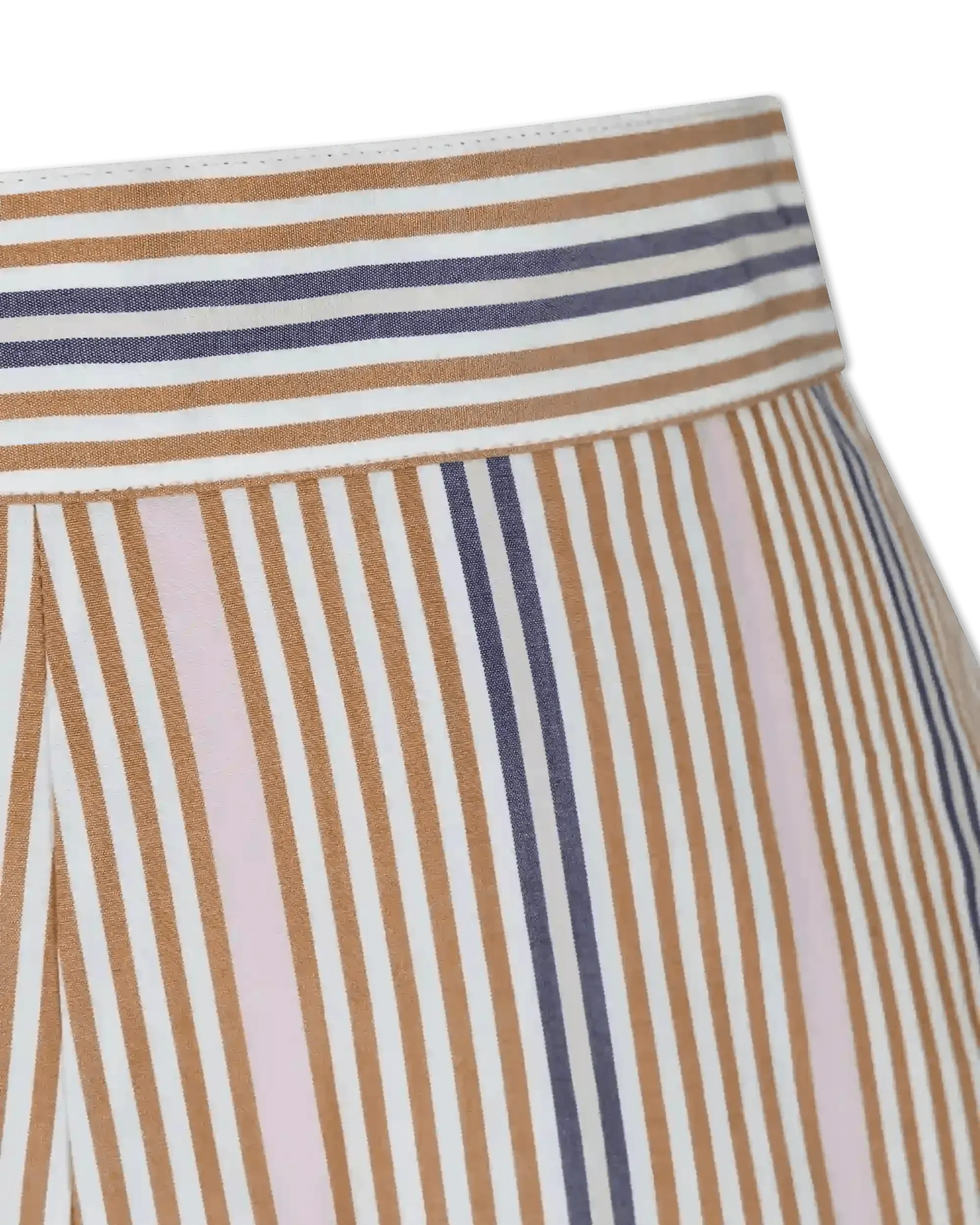 Striped Poplin Mini Shorts