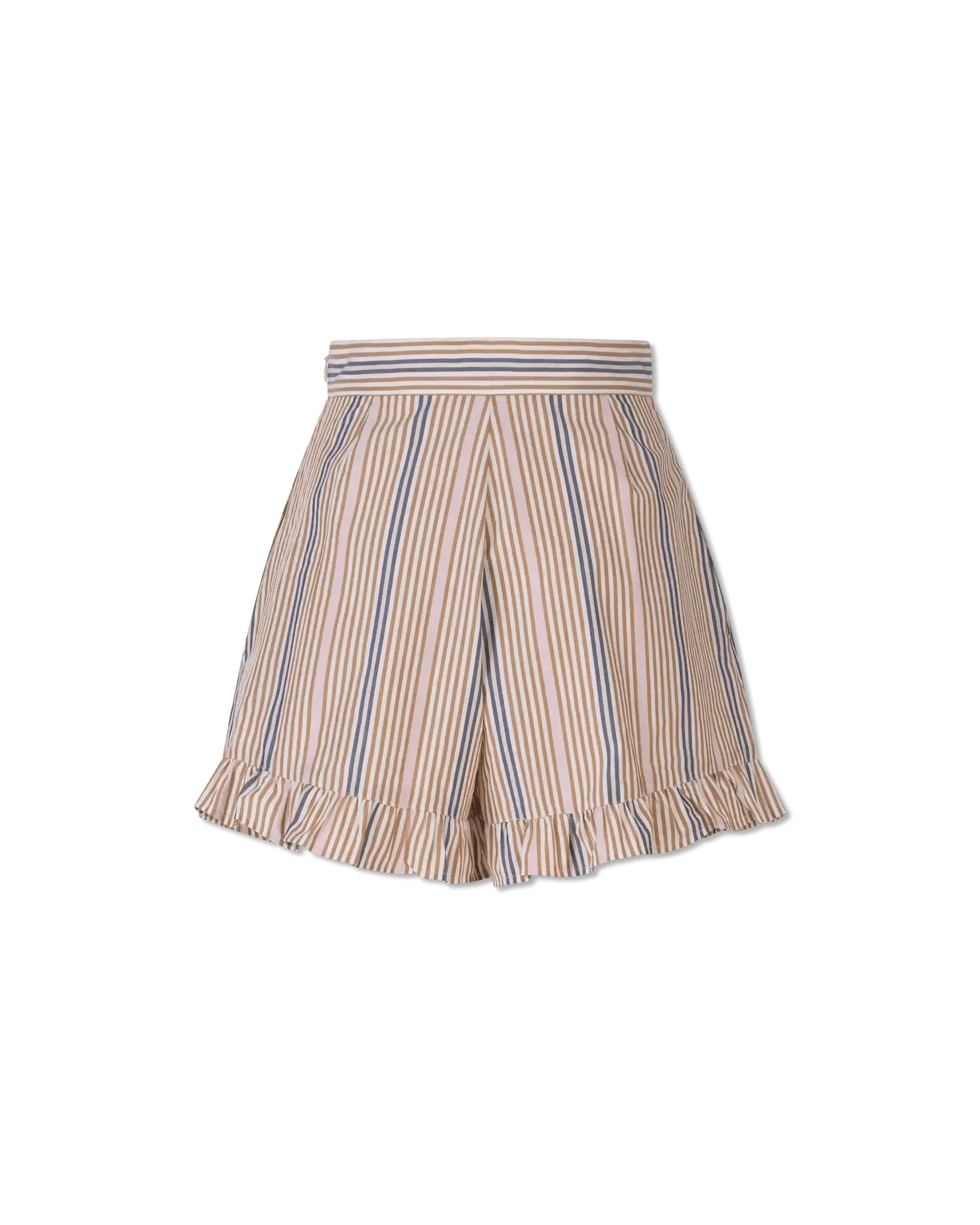 Striped Poplin Mini Shorts