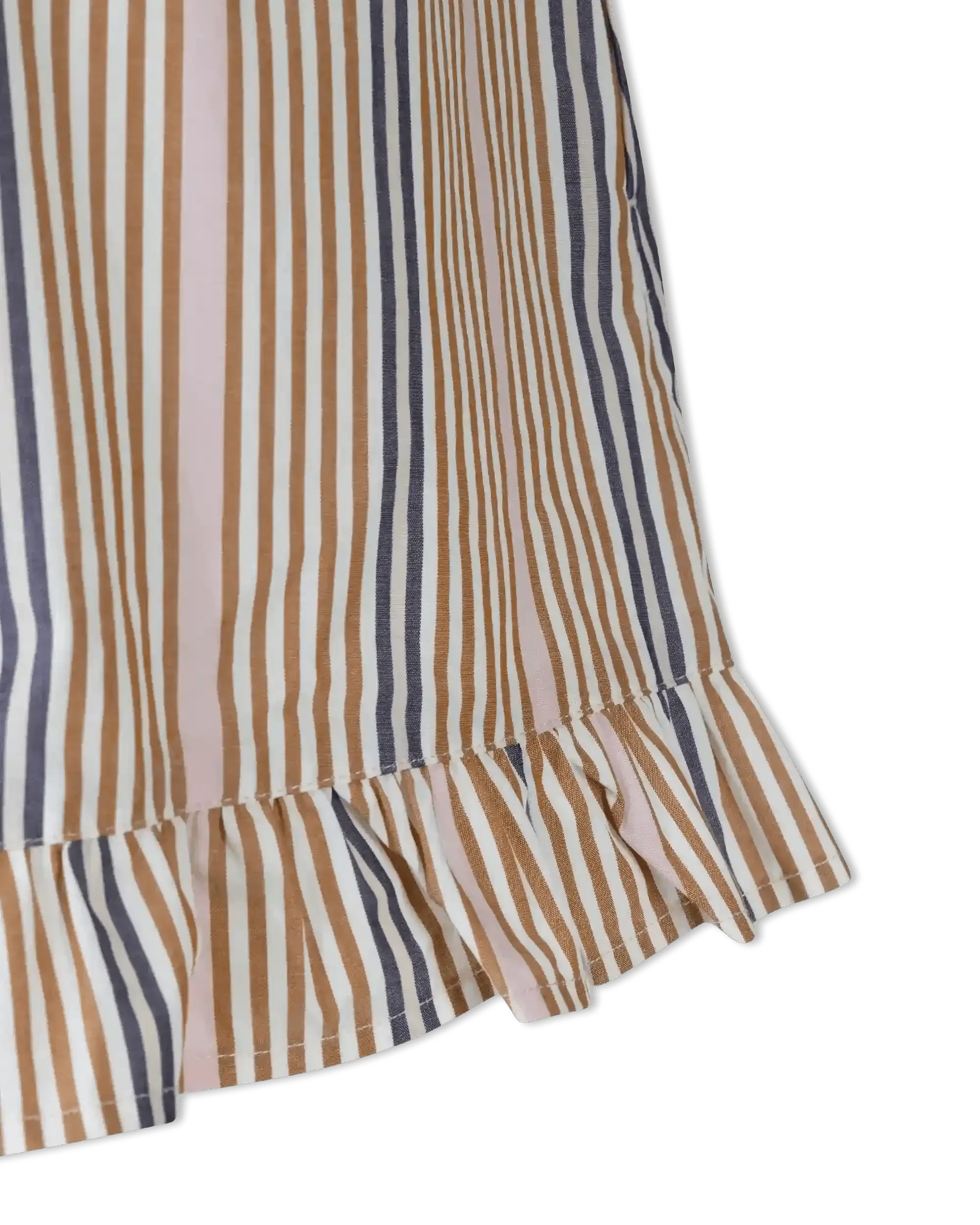 Striped Poplin Mini Shorts
