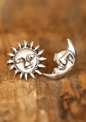 Sun and Moon Silver Studs