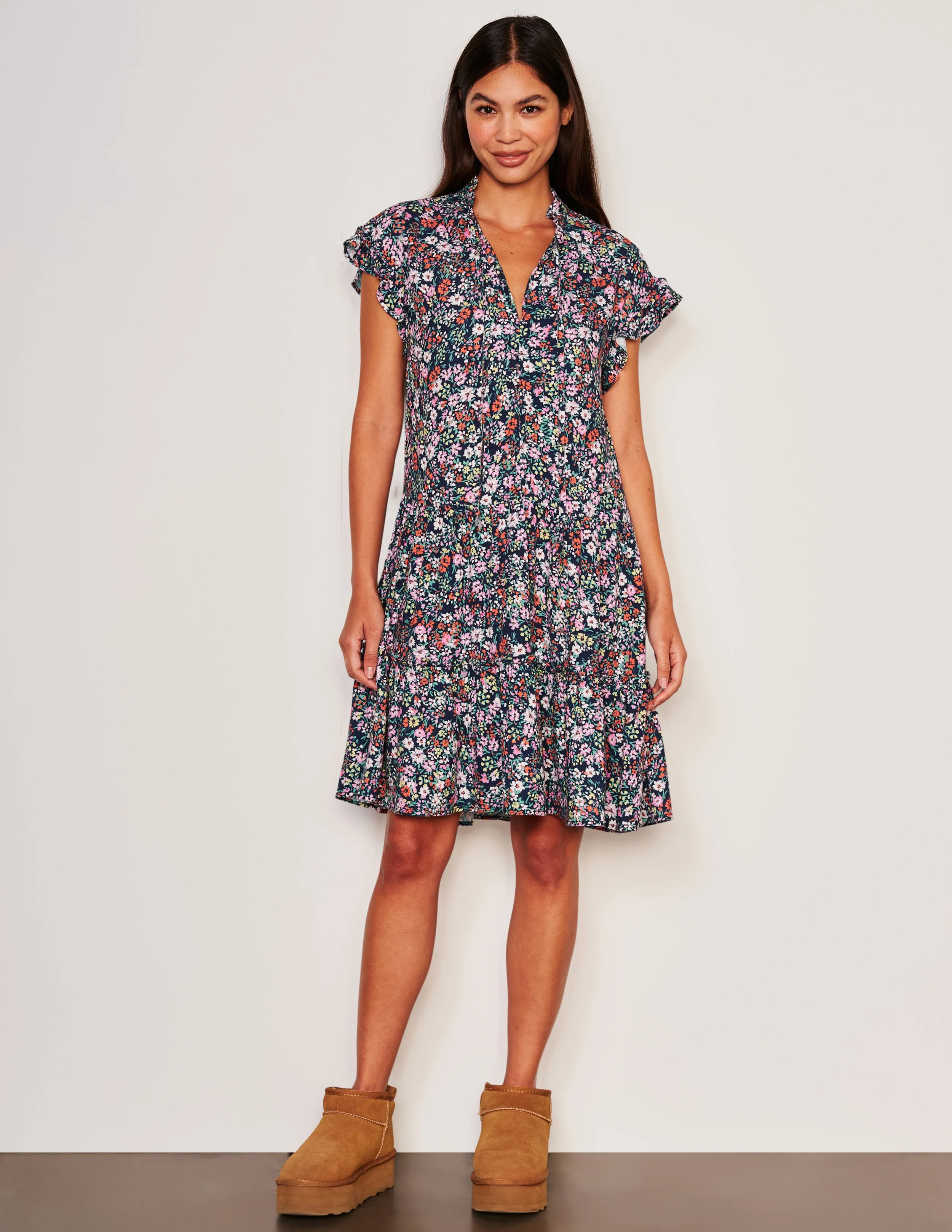 Sundry Mini Field Dress in Deep Navy