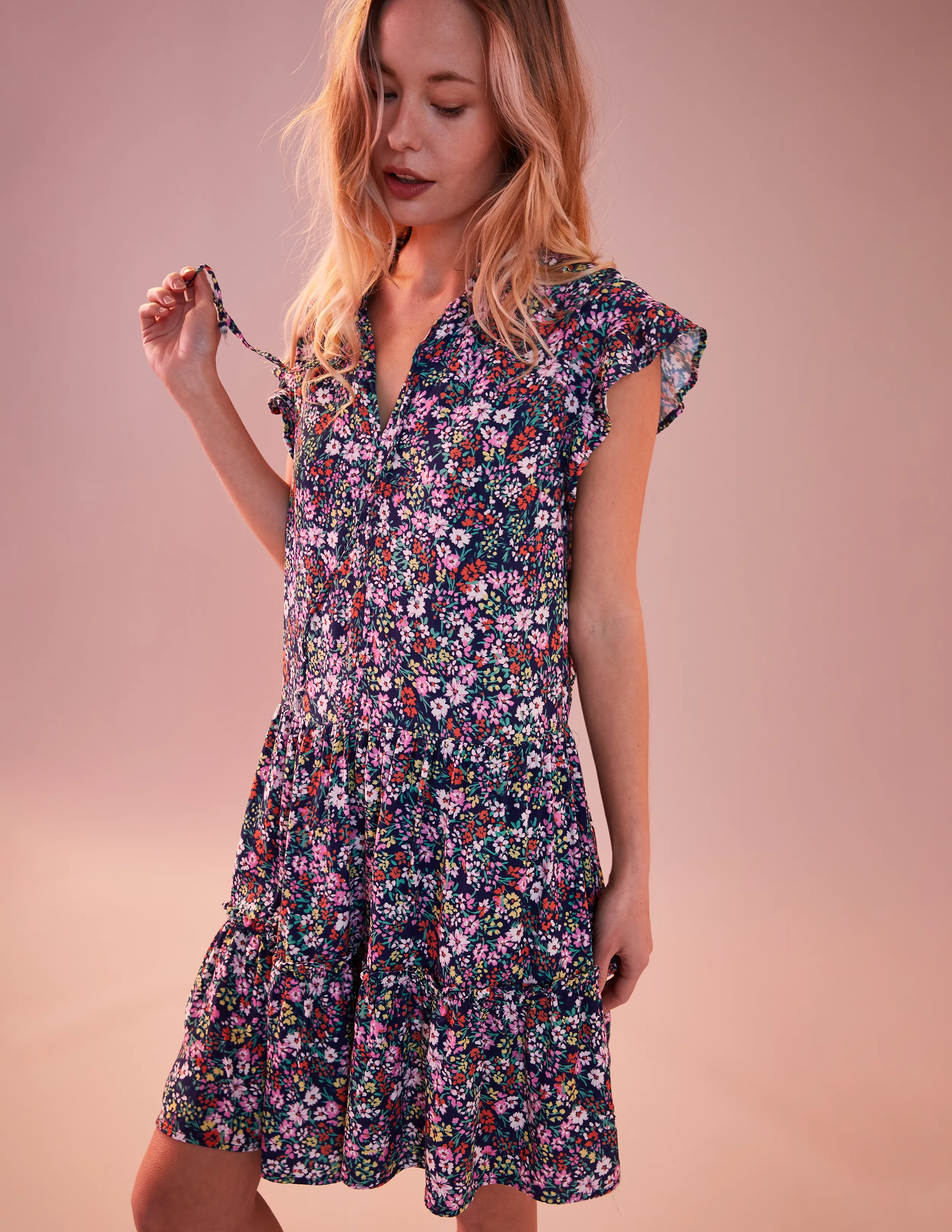Sundry Mini Field Dress in Deep Navy