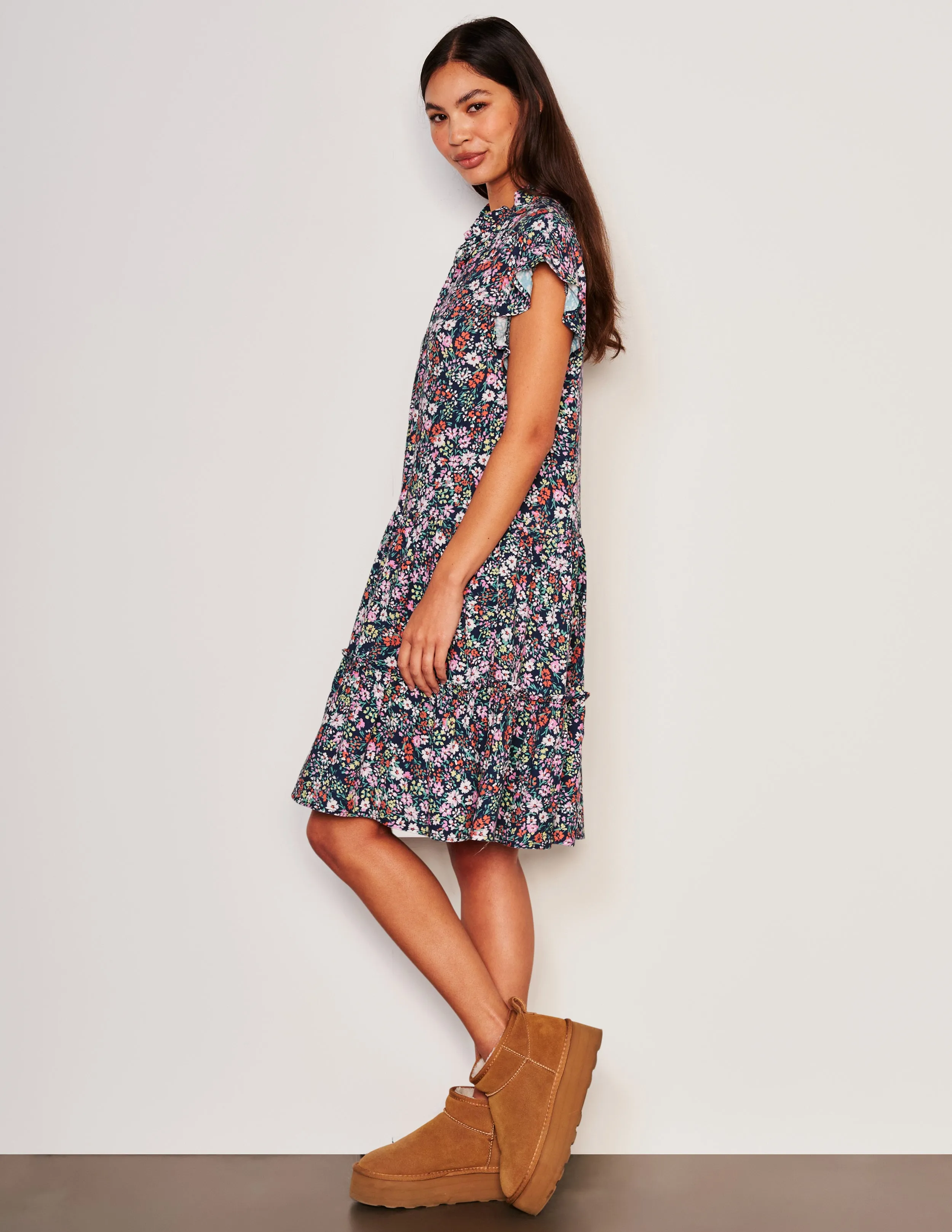 Sundry Mini Field Dress in Deep Navy