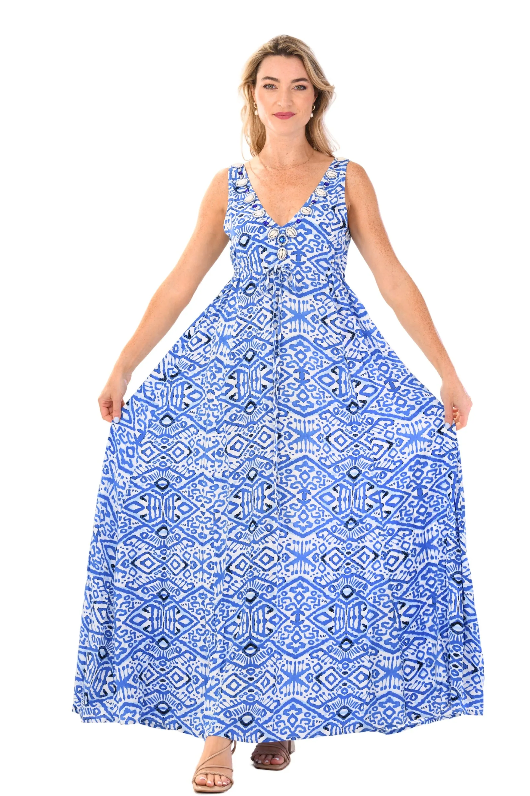 Venus Dress / Dark Blue Ikat