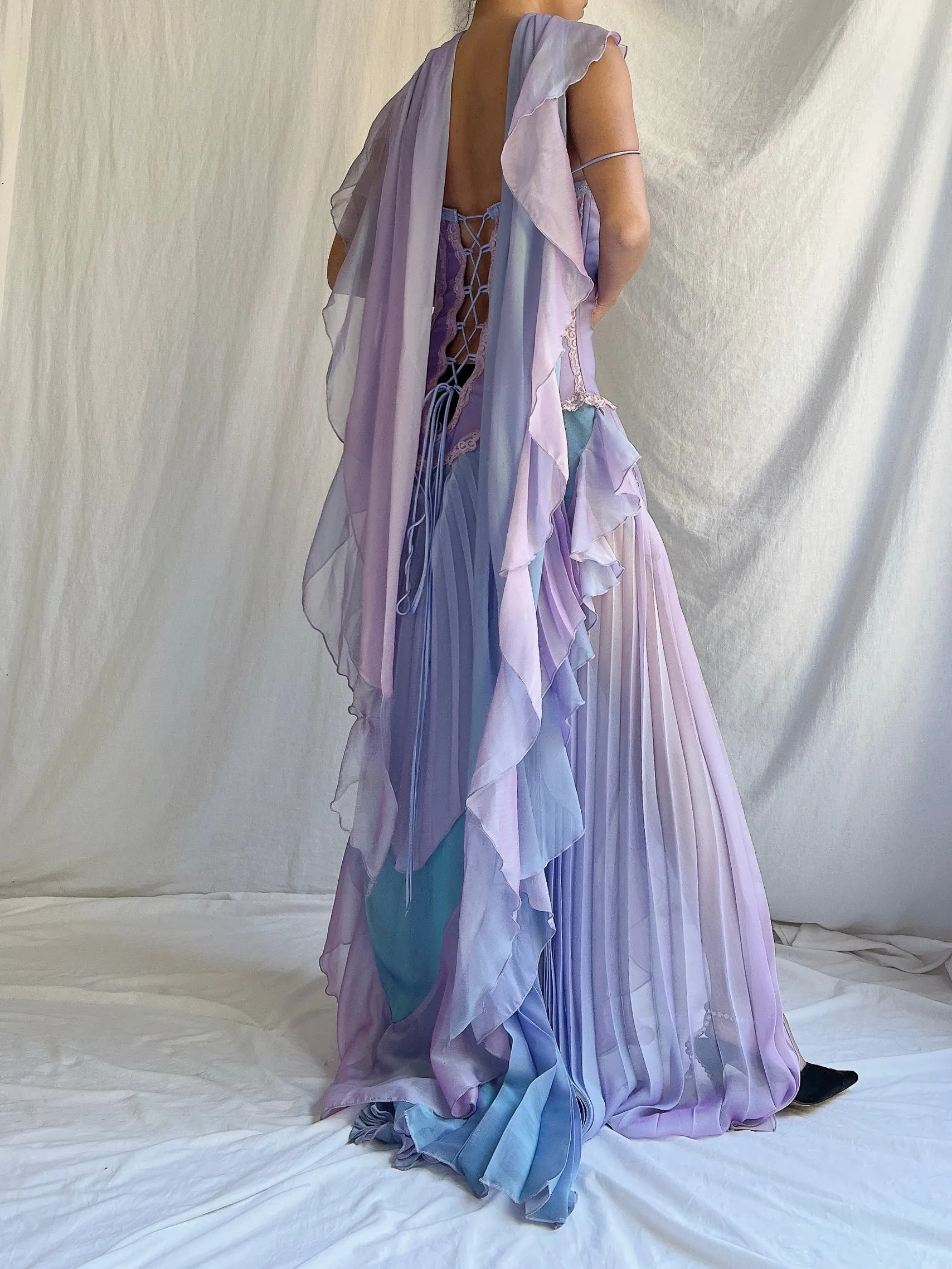 Vintage Catwalk Collection Lavender Pleated 2-Piece Set - One Size