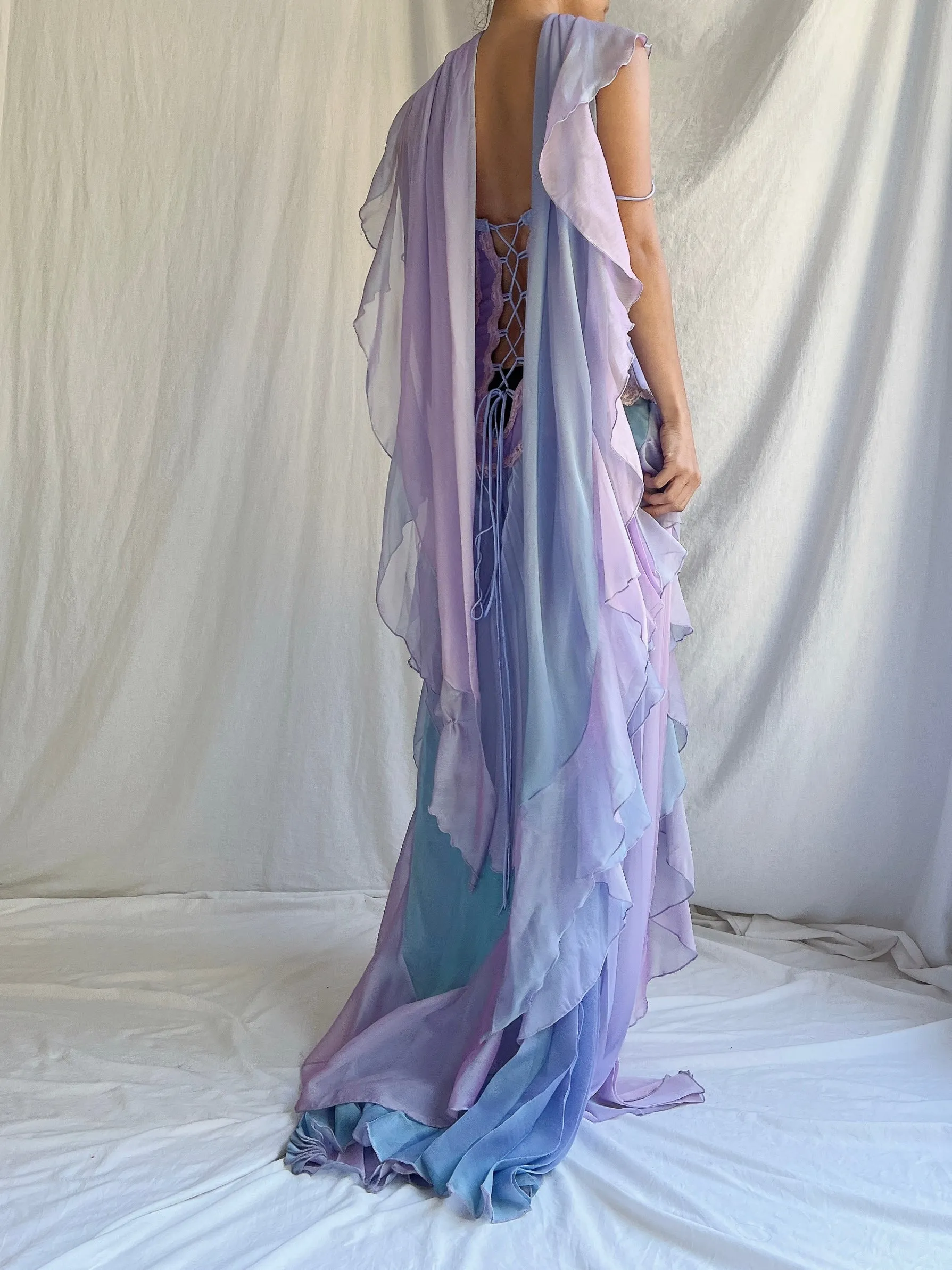 Vintage Catwalk Collection Lavender Pleated 2-Piece Set - One Size
