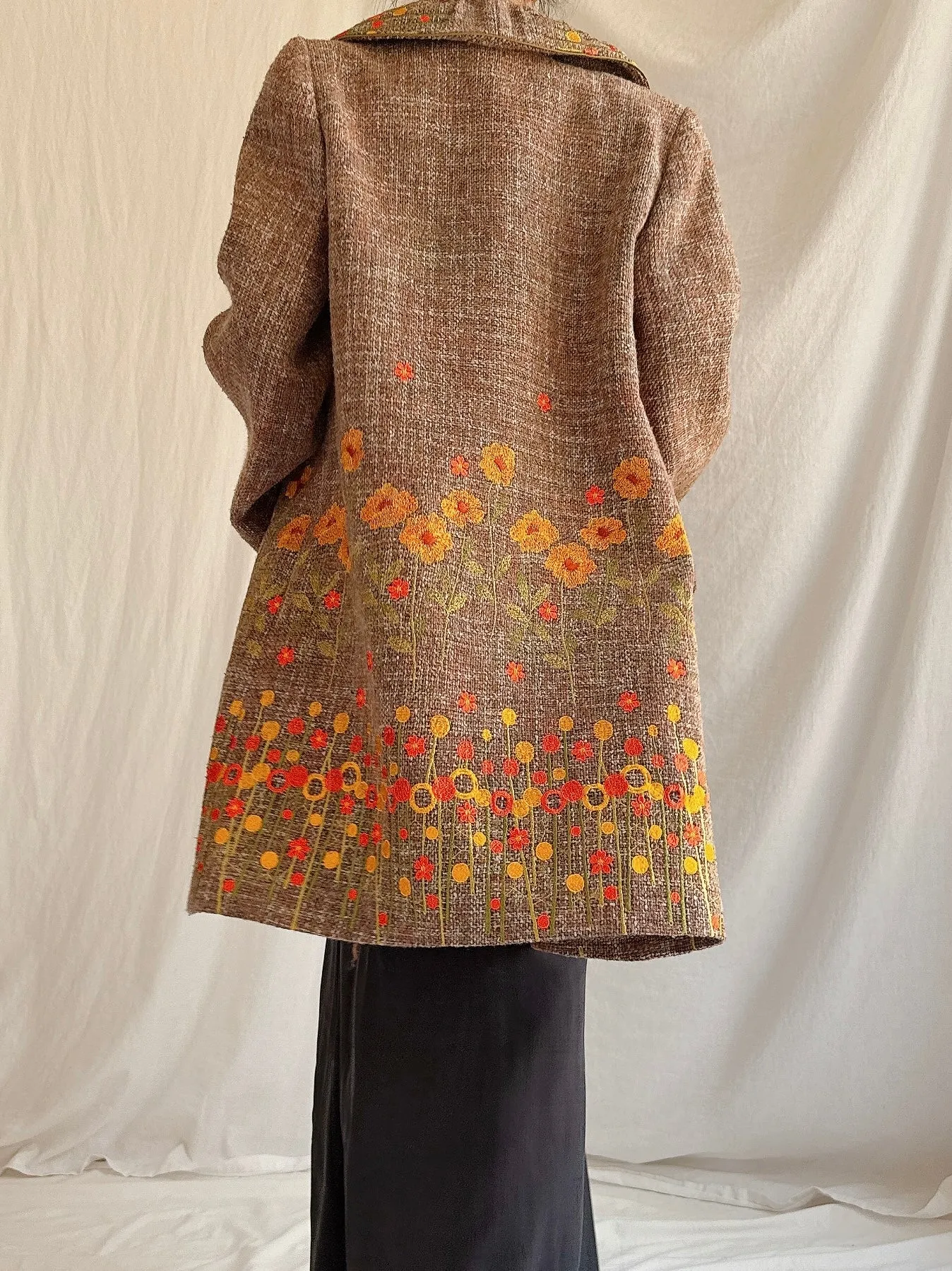 Vintage Cottonade Paris Embroidered Coat - M