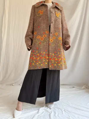 Vintage Cottonade Paris Embroidered Coat - M