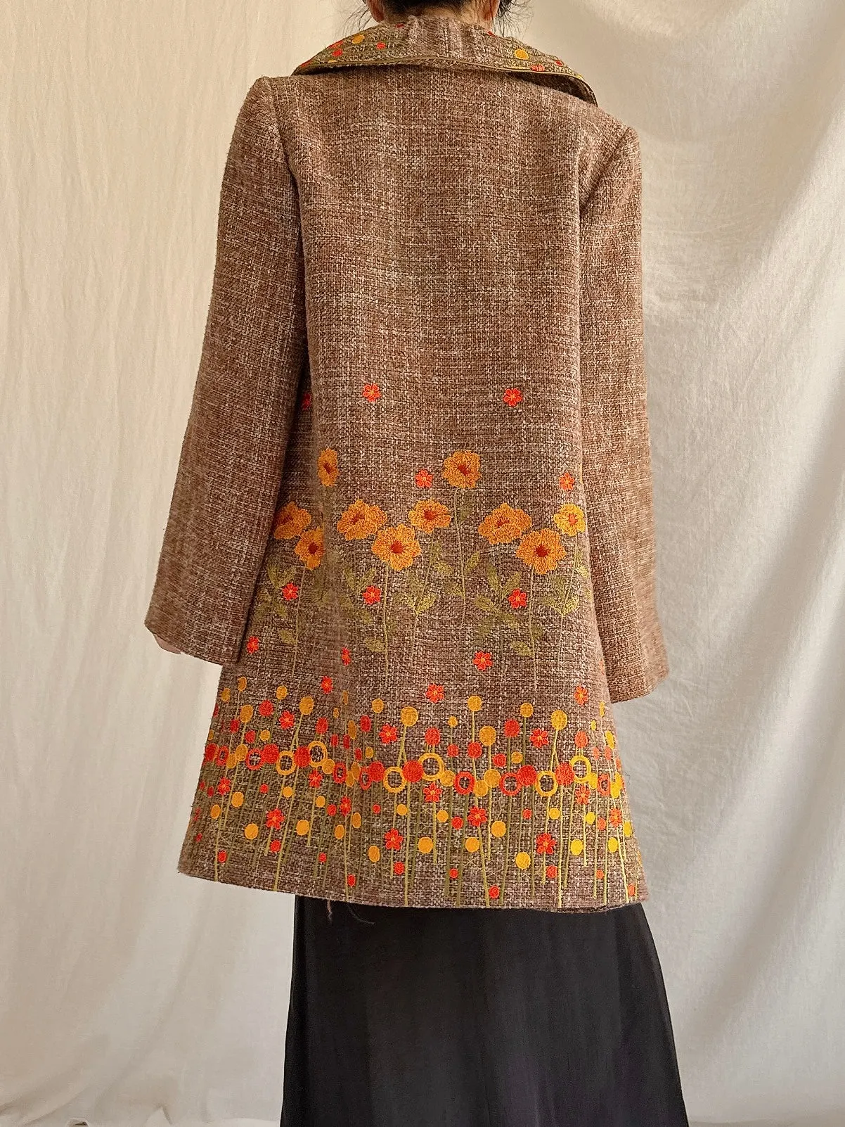 Vintage Cottonade Paris Embroidered Coat - M