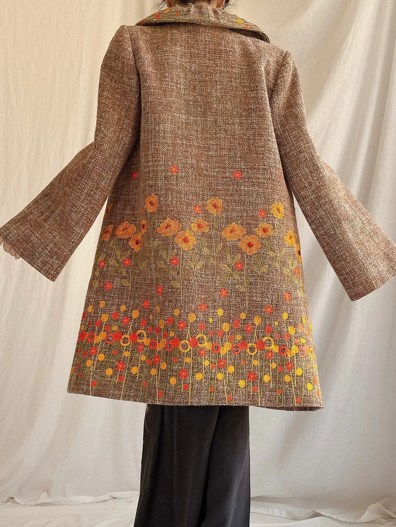 Vintage Cottonade Paris Embroidered Coat - M