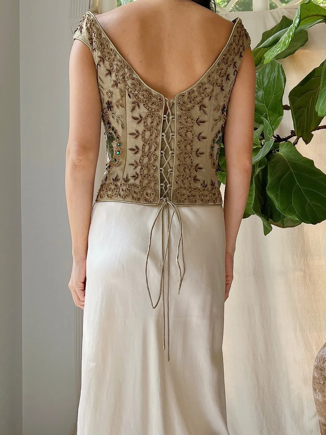 Vintage Embroidered Bustier - L