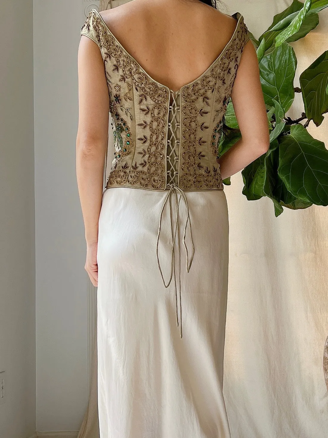 Vintage Embroidered Bustier - L