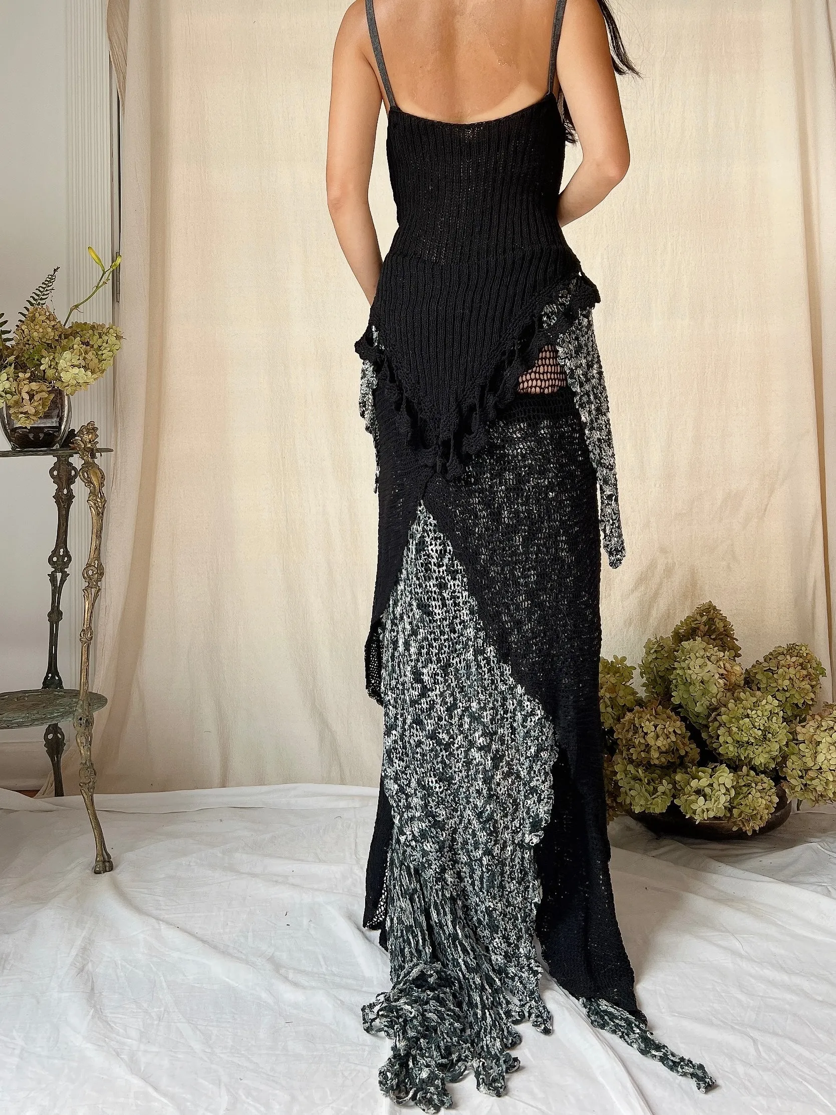 Vintage Handmade Crochet Gown - S